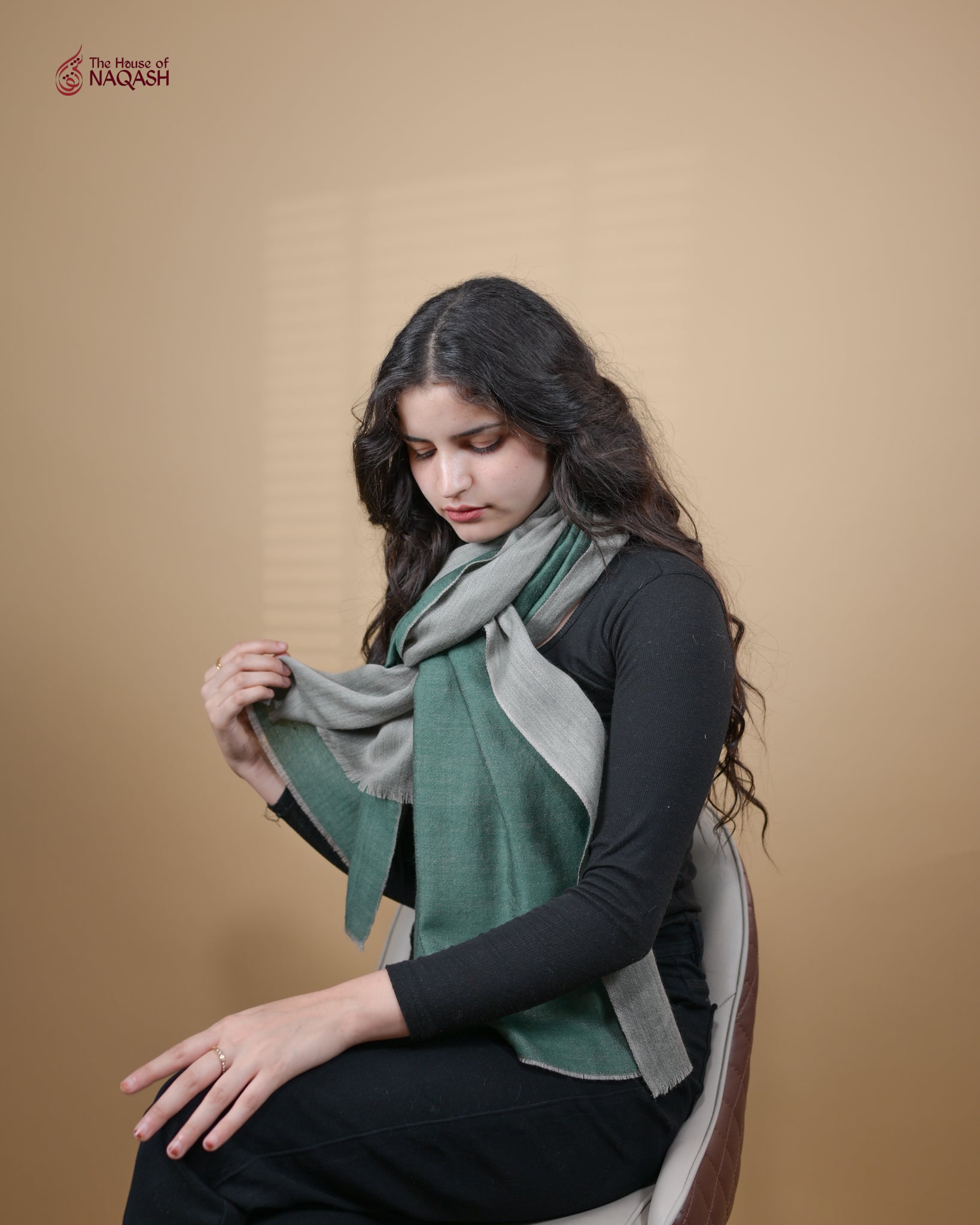Reversible Greenwood & Graphite Stole