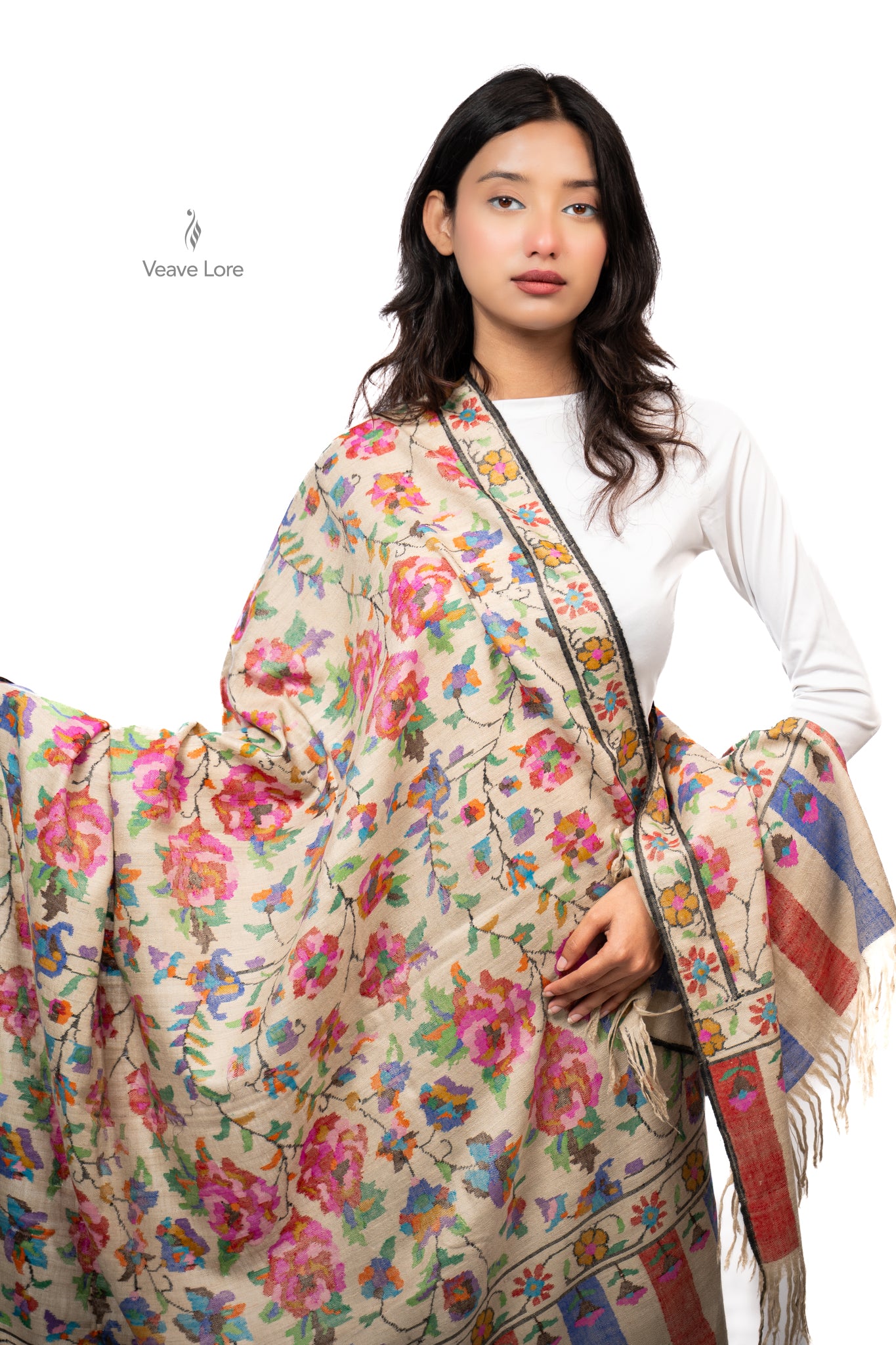 Nastaran The Wild Rose Pashmina Shawl