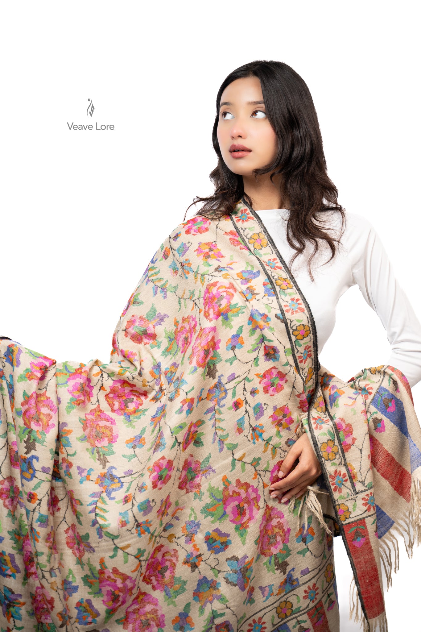 Nastaran The Wild Rose Pashmina Shawl