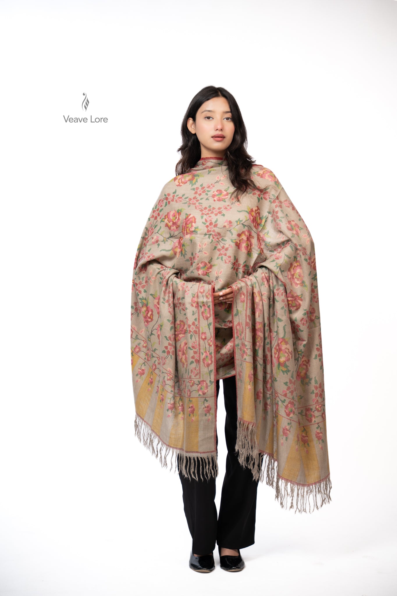 Sad-Barg The Hundred-Petalled Rose Pashmina Shawl