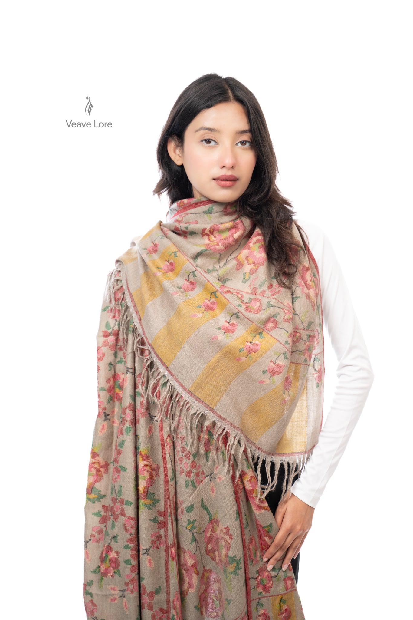 Sad-Barg The Hundred-Petalled Rose Pashmina Shawl