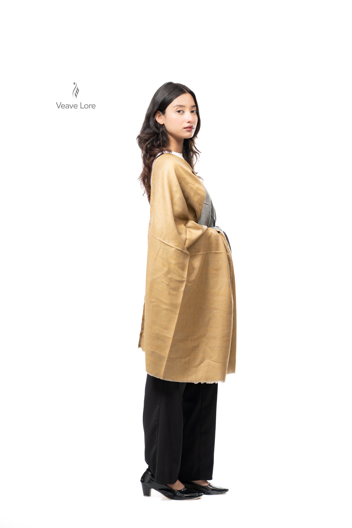 Zarrin Slate Pashmina Shawl