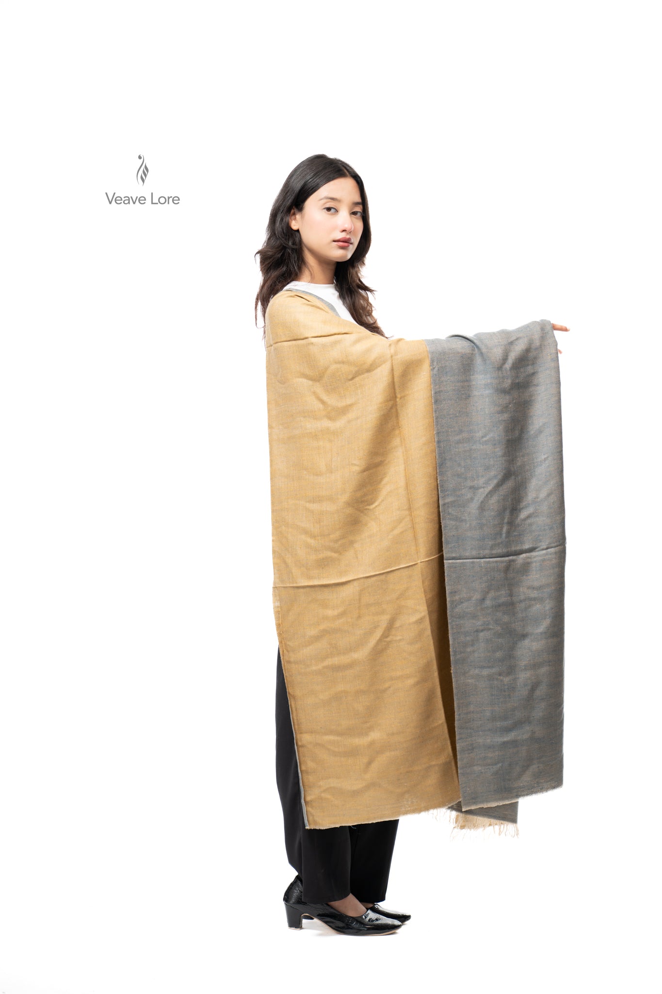 Zarrin Slate Pashmina Shawl