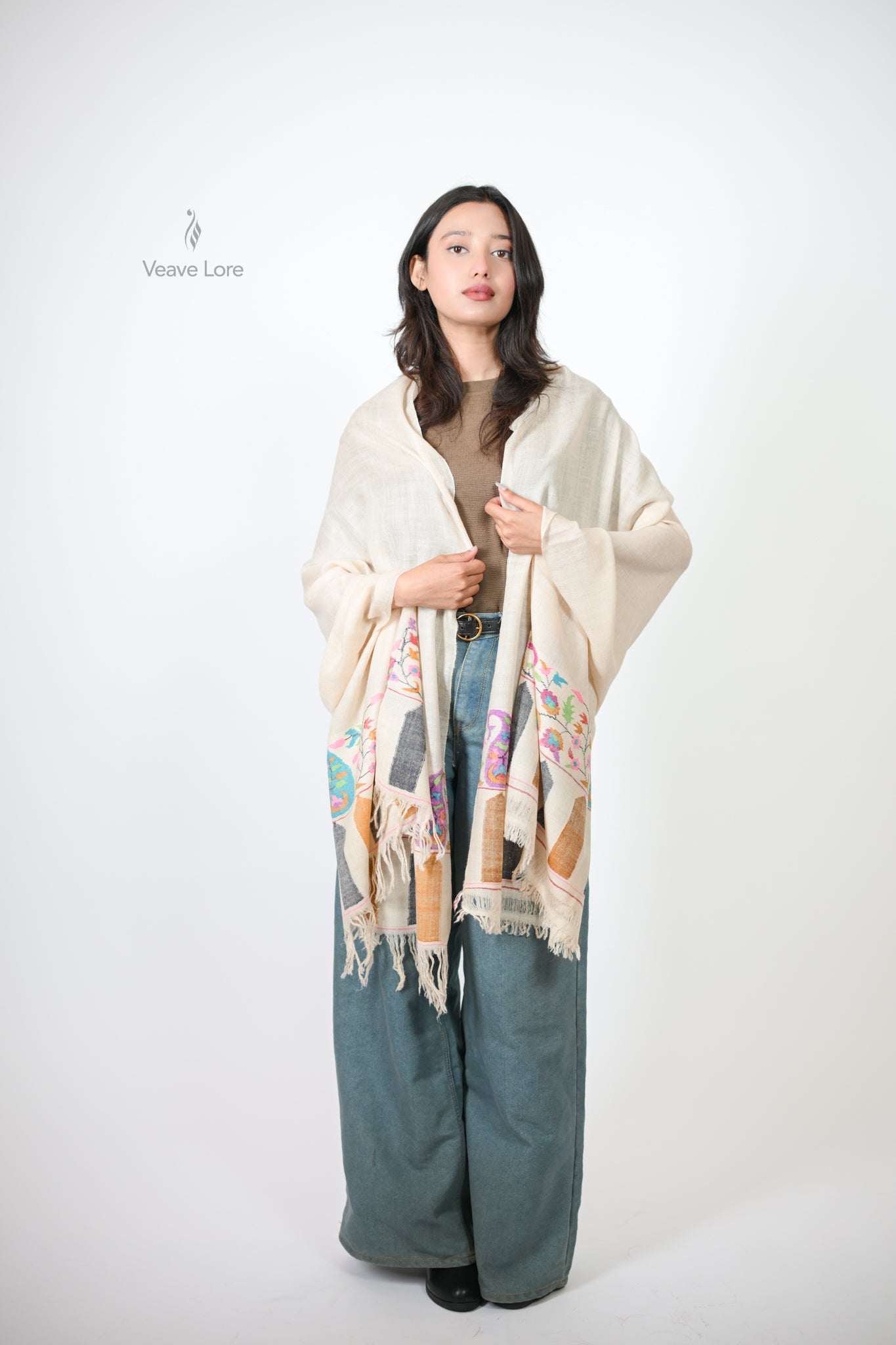 Sarv-o-Gul Cypress & Rose Pashmina Stole