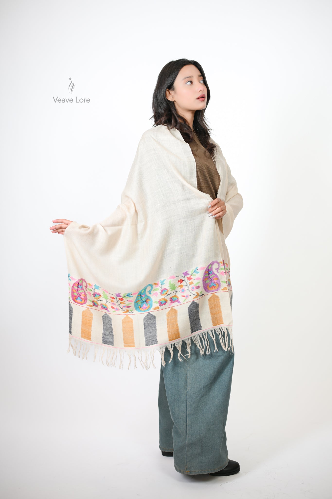 Sarv-o-Gul Cypress & Rose Pashmina Stole