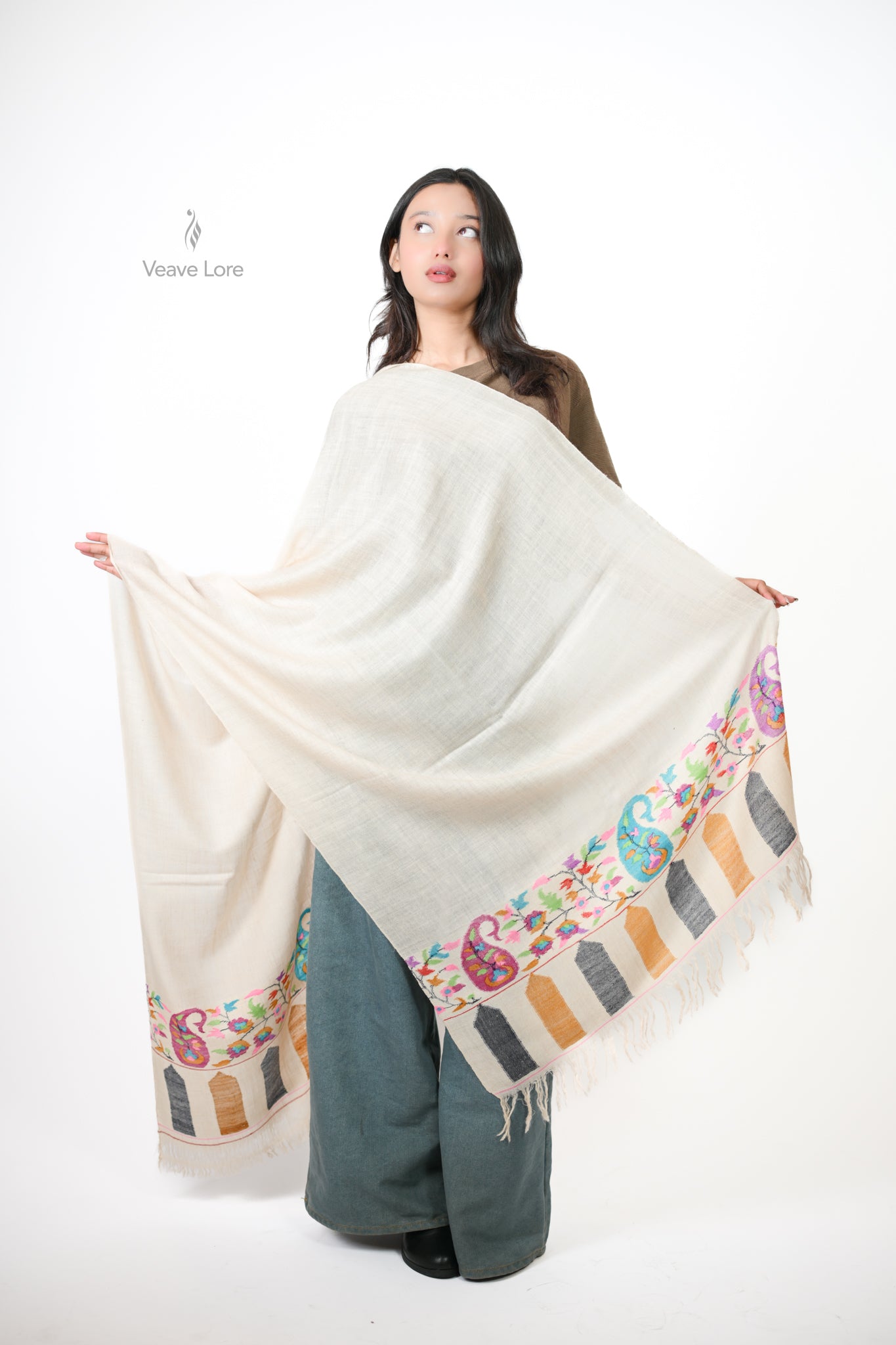Sarv-o-Gul Cypress & Rose Pashmina Stole