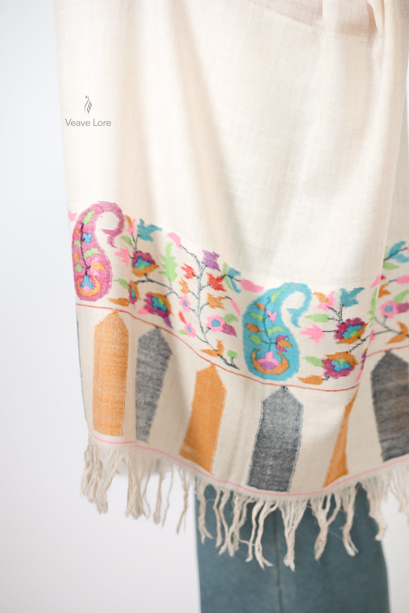 Sarv-o-Gul Cypress & Rose Pashmina Stole