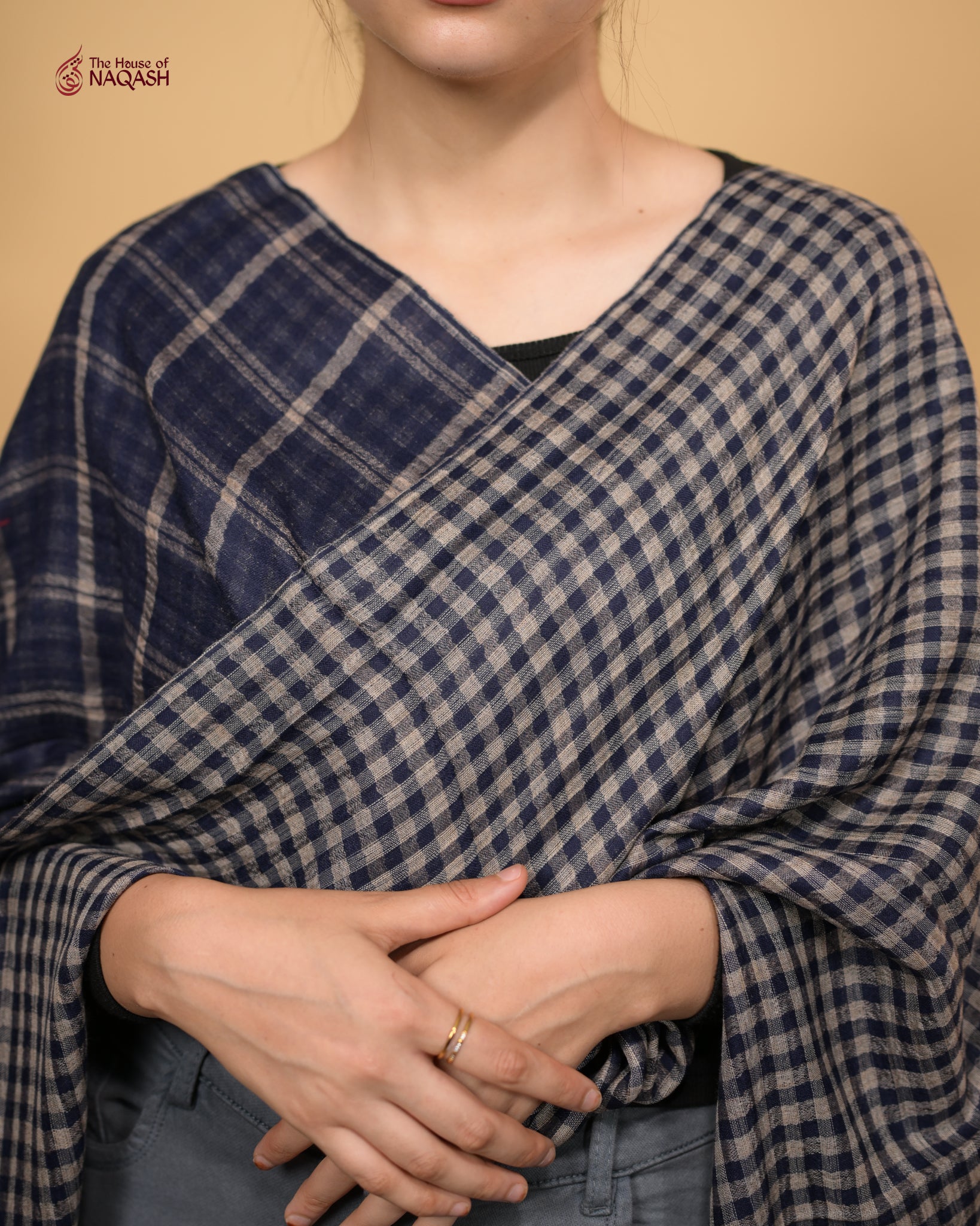 Rich Blue & Inky Noir Stole