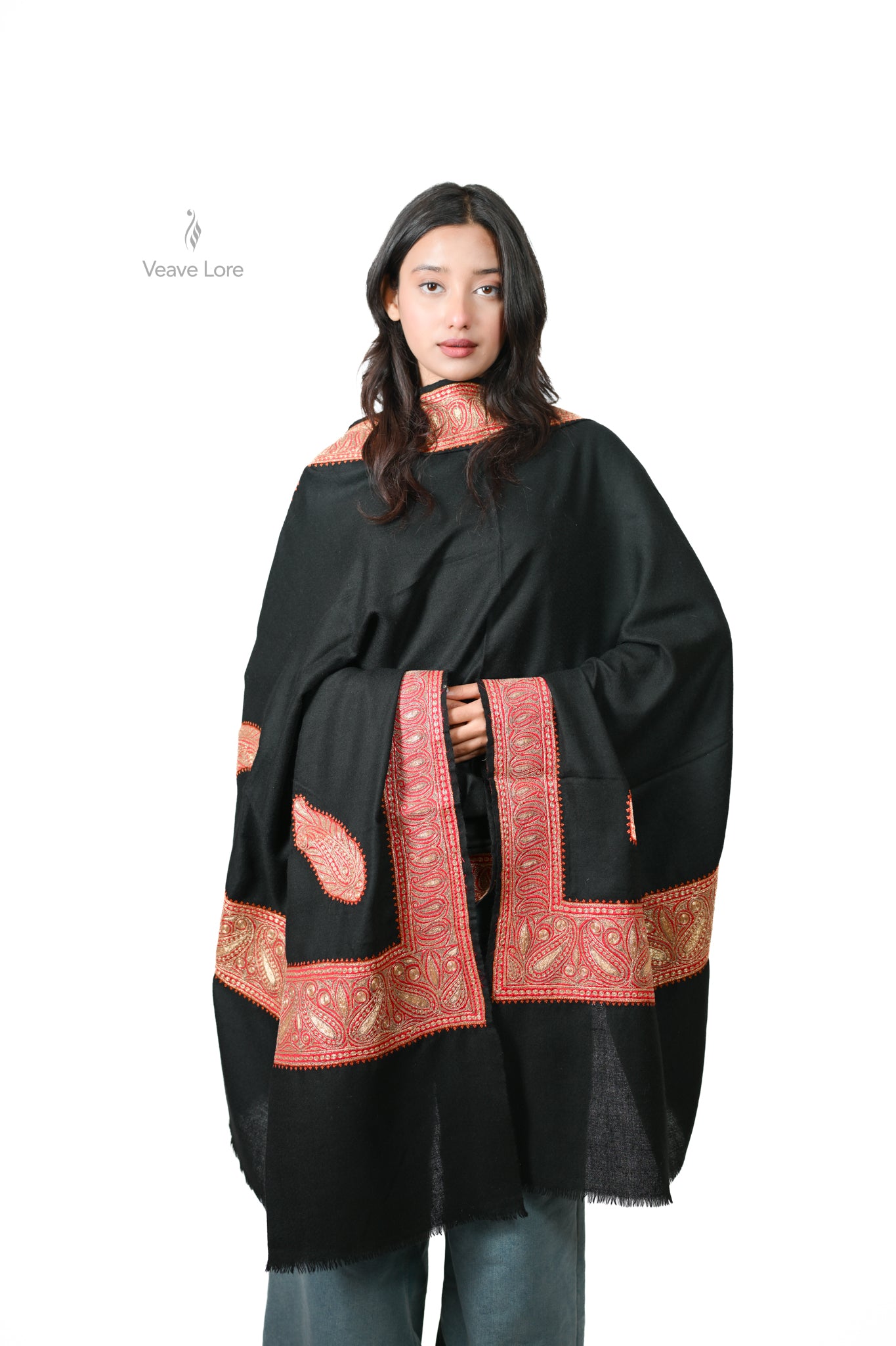 Laal Paisley Cashmare Kashmir Shawl