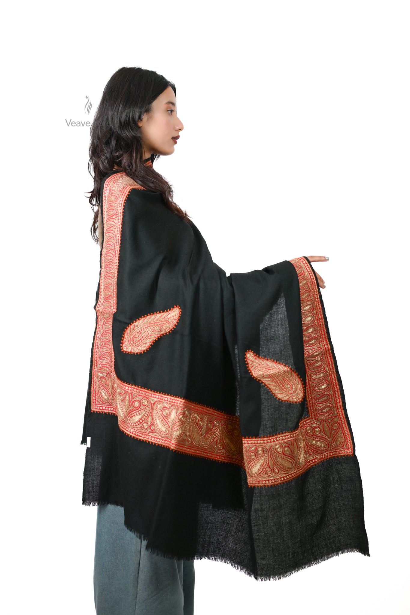Laal Paisley Cashmare Kashmir Shawl