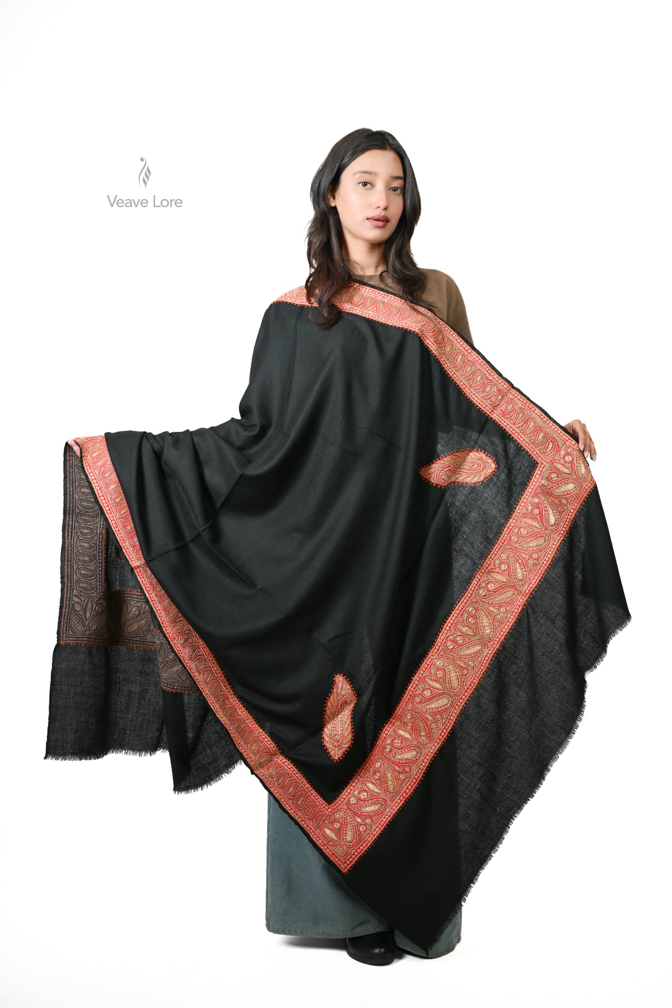 Laal Paisley Cashmare Kashmir Shawl