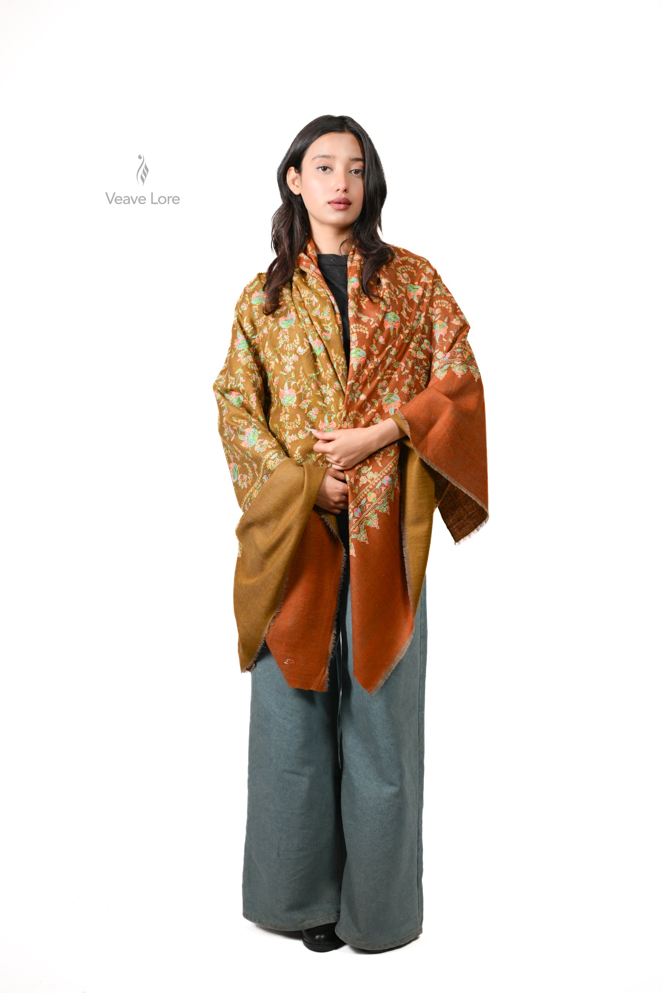 The Saffron Bagh Pashmina Shawl