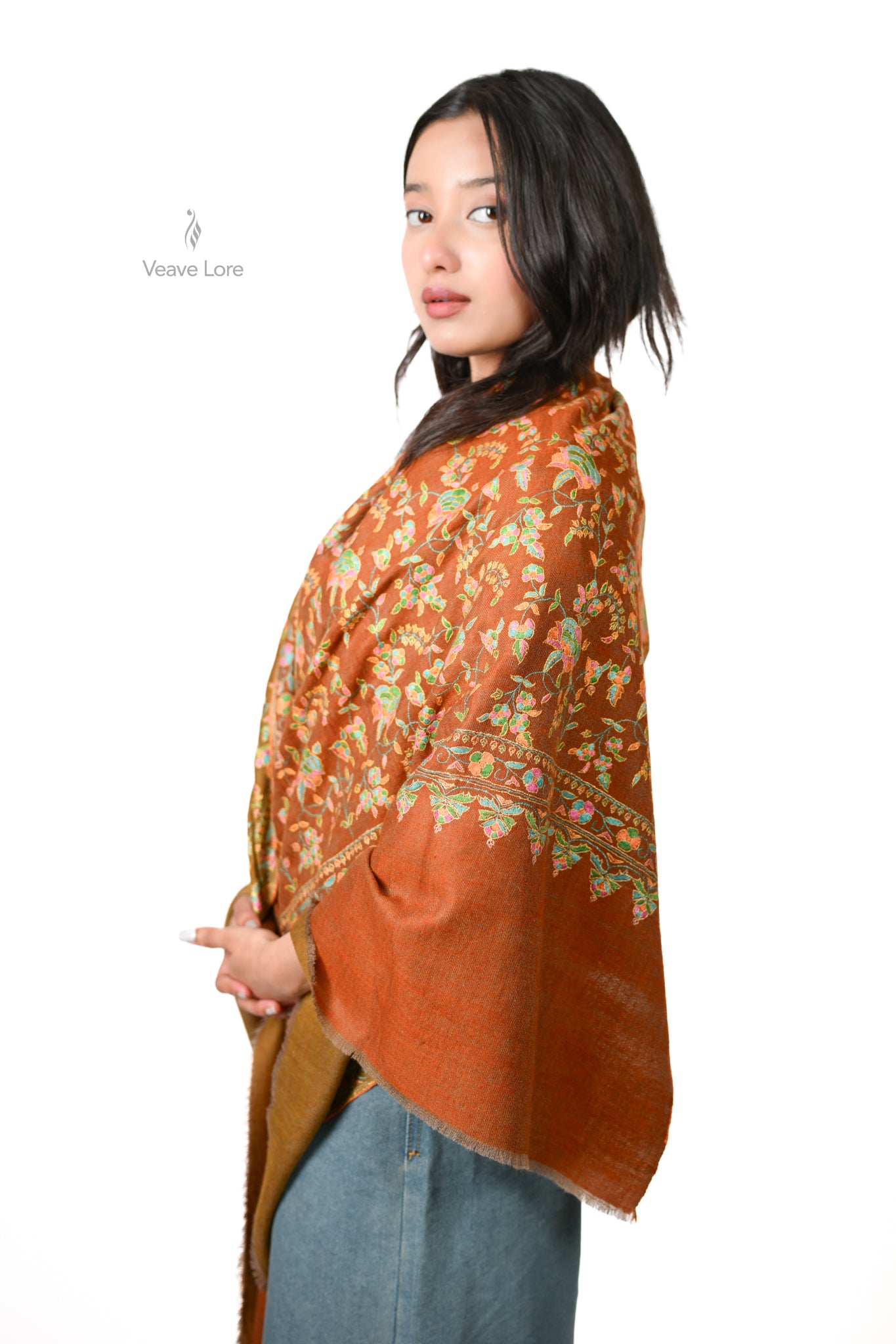 The Saffron Bagh Pashmina Shawl