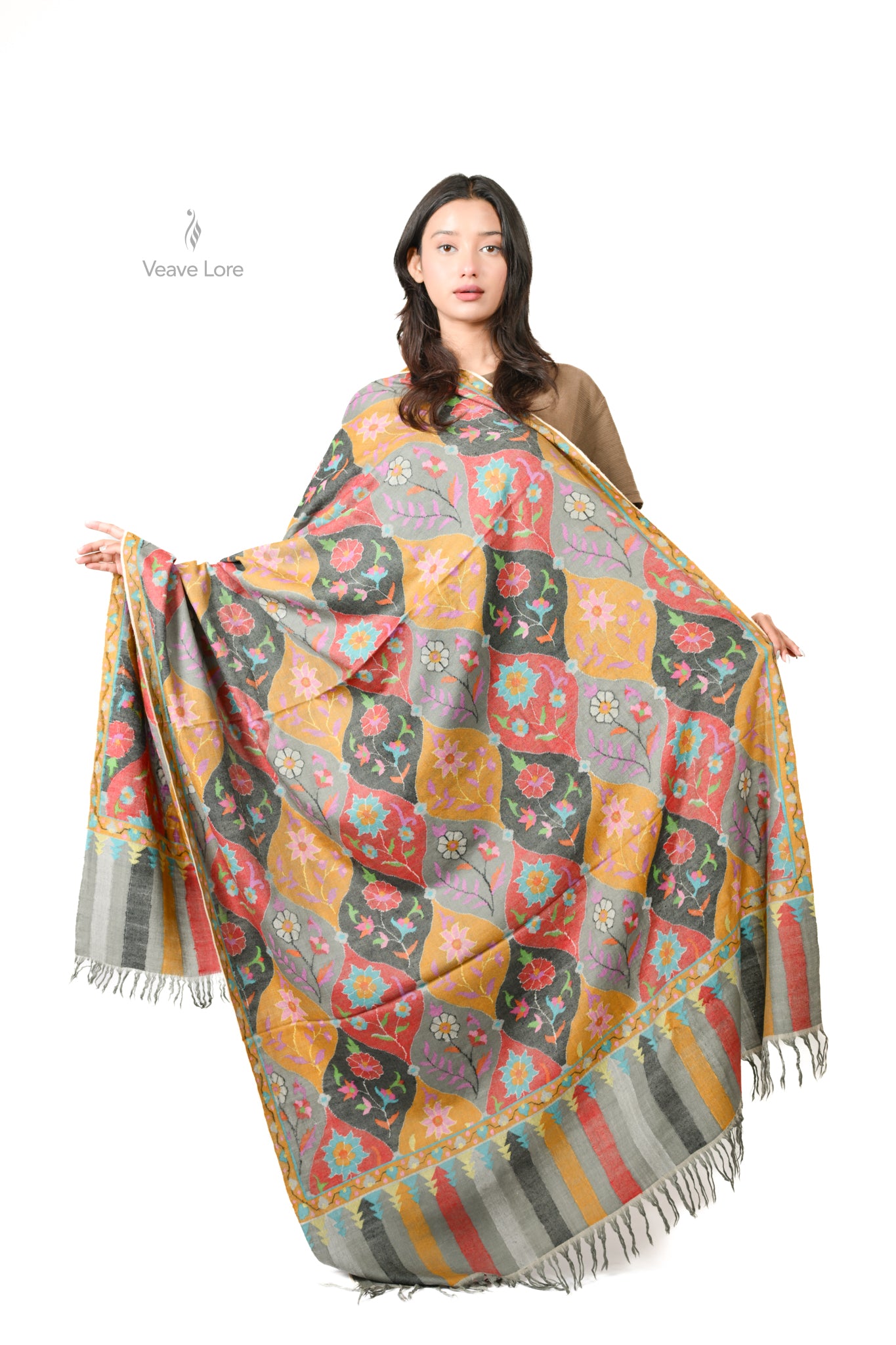 The Stained Glass Garden Pashmina Shawl