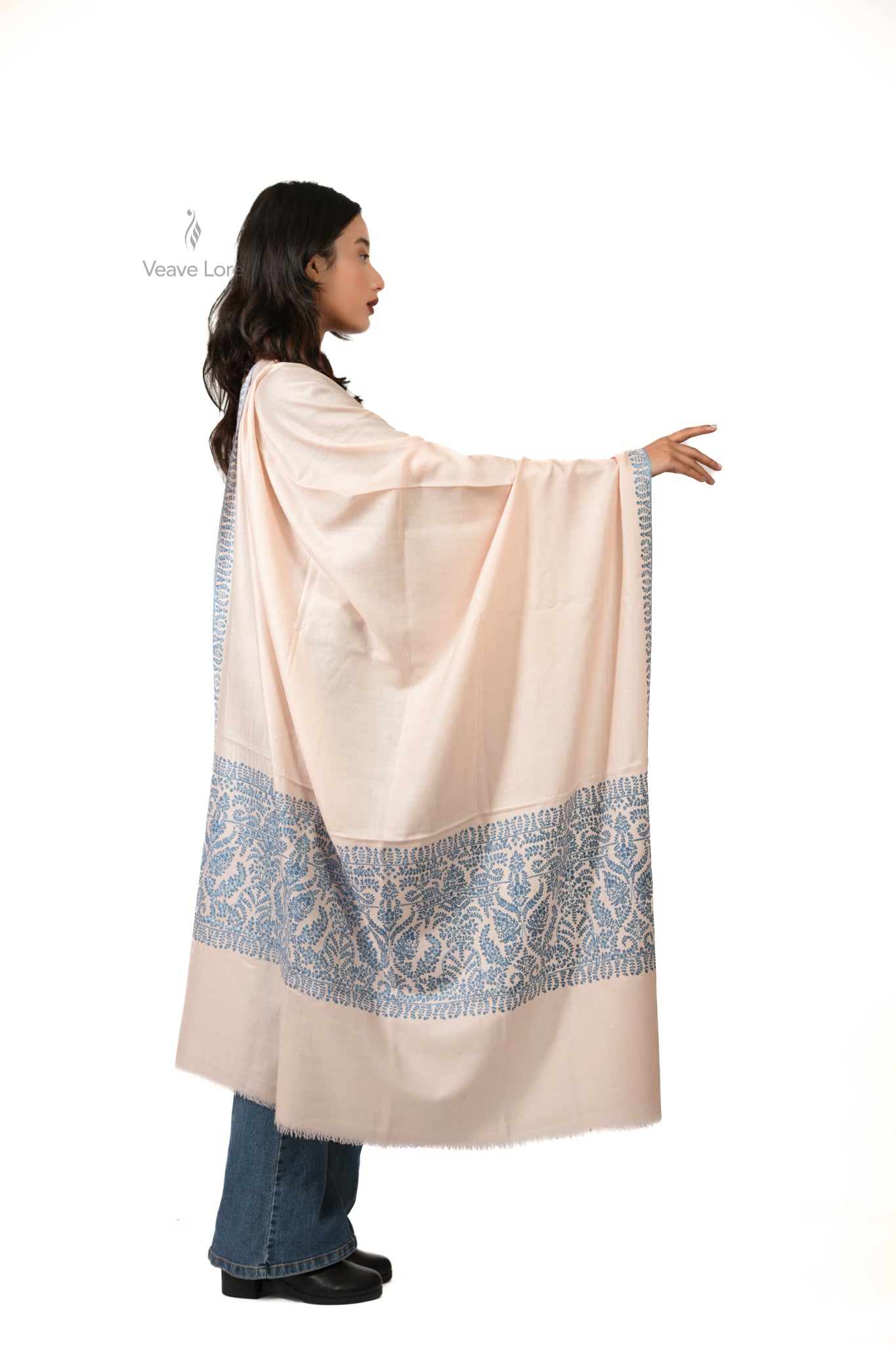 Blush Azure Pashmina Shawl