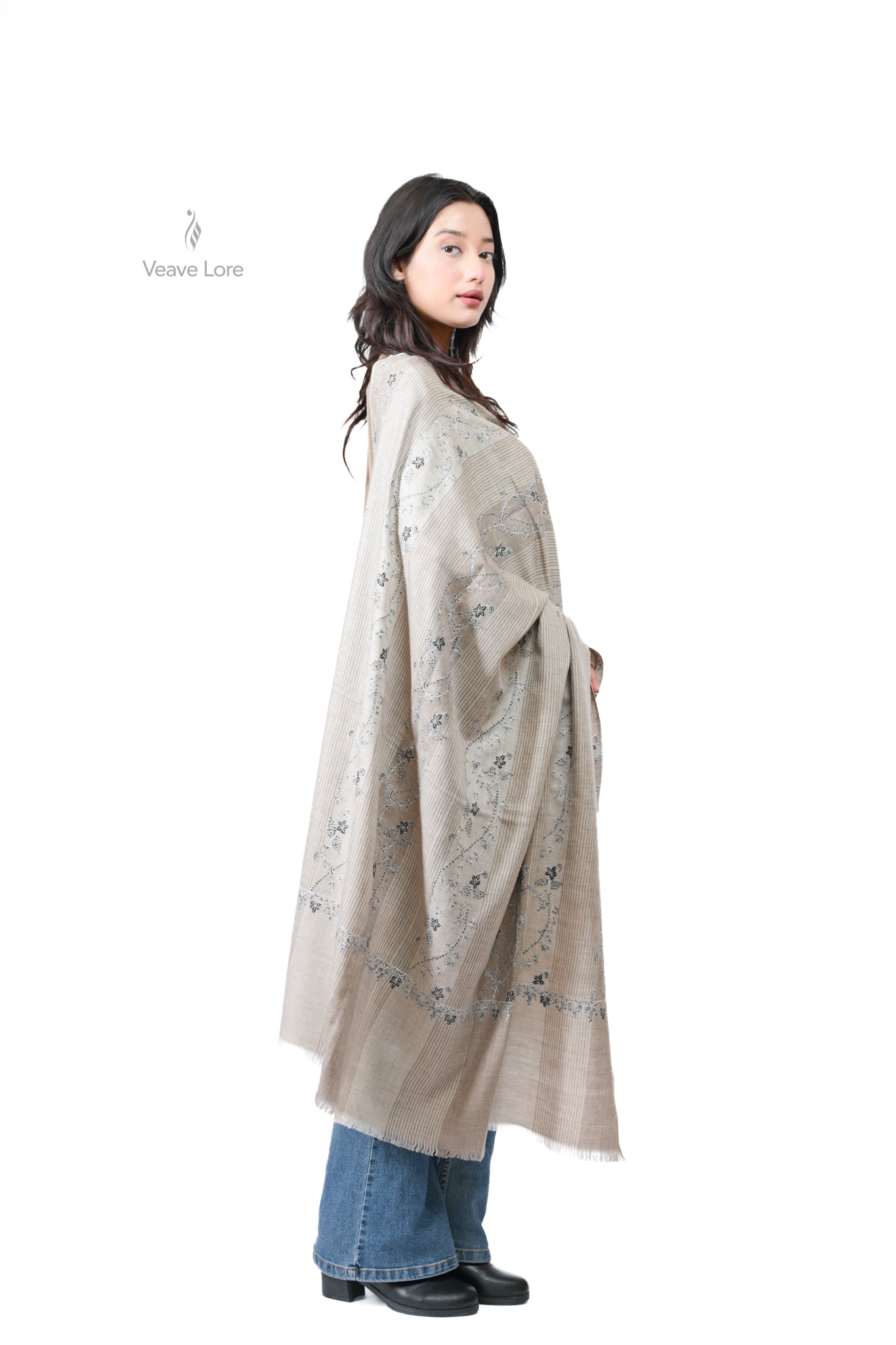 Siyahi & Line Pashmina Shawl