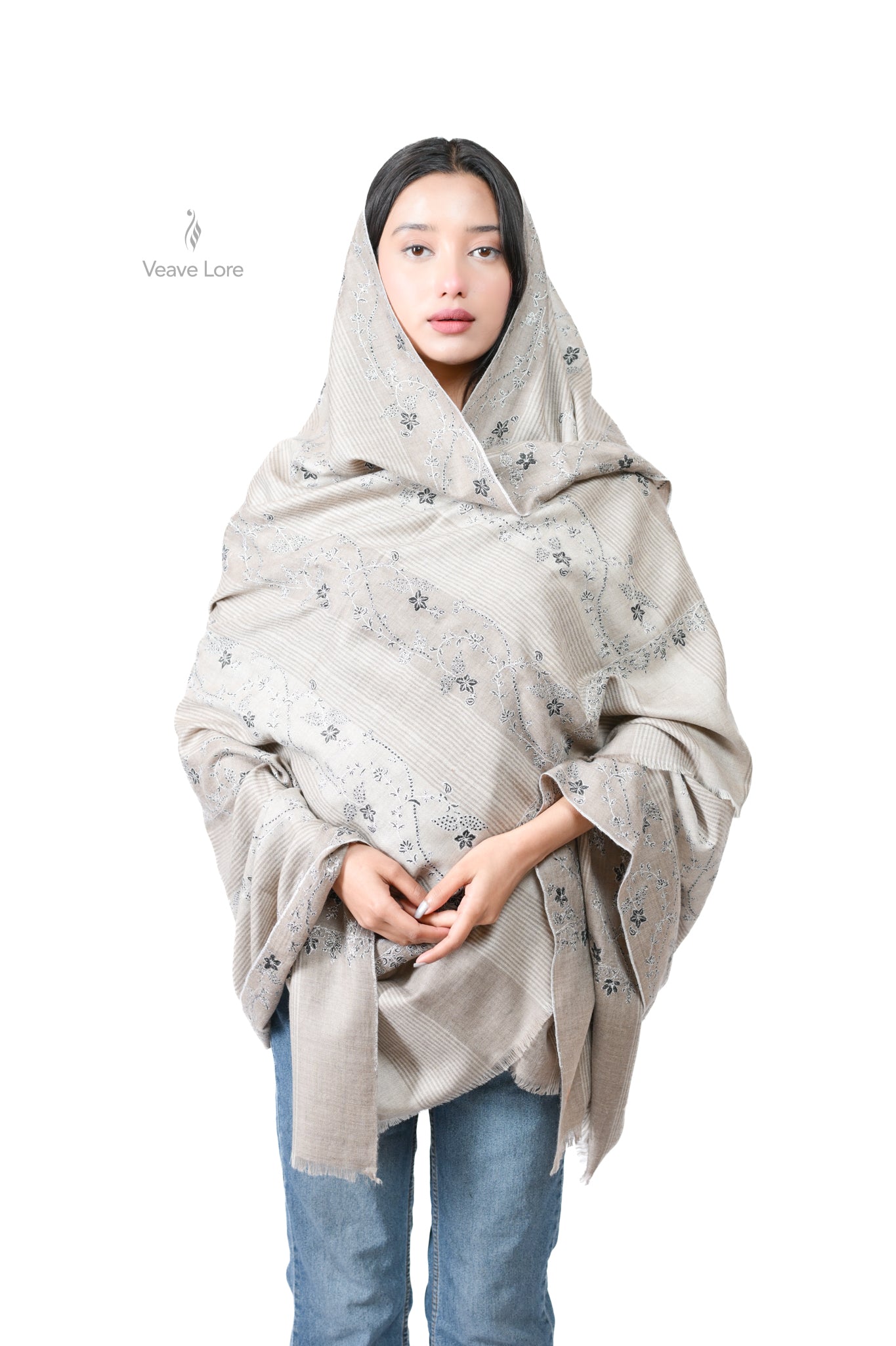 Siyahi & Line Pashmina Shawl