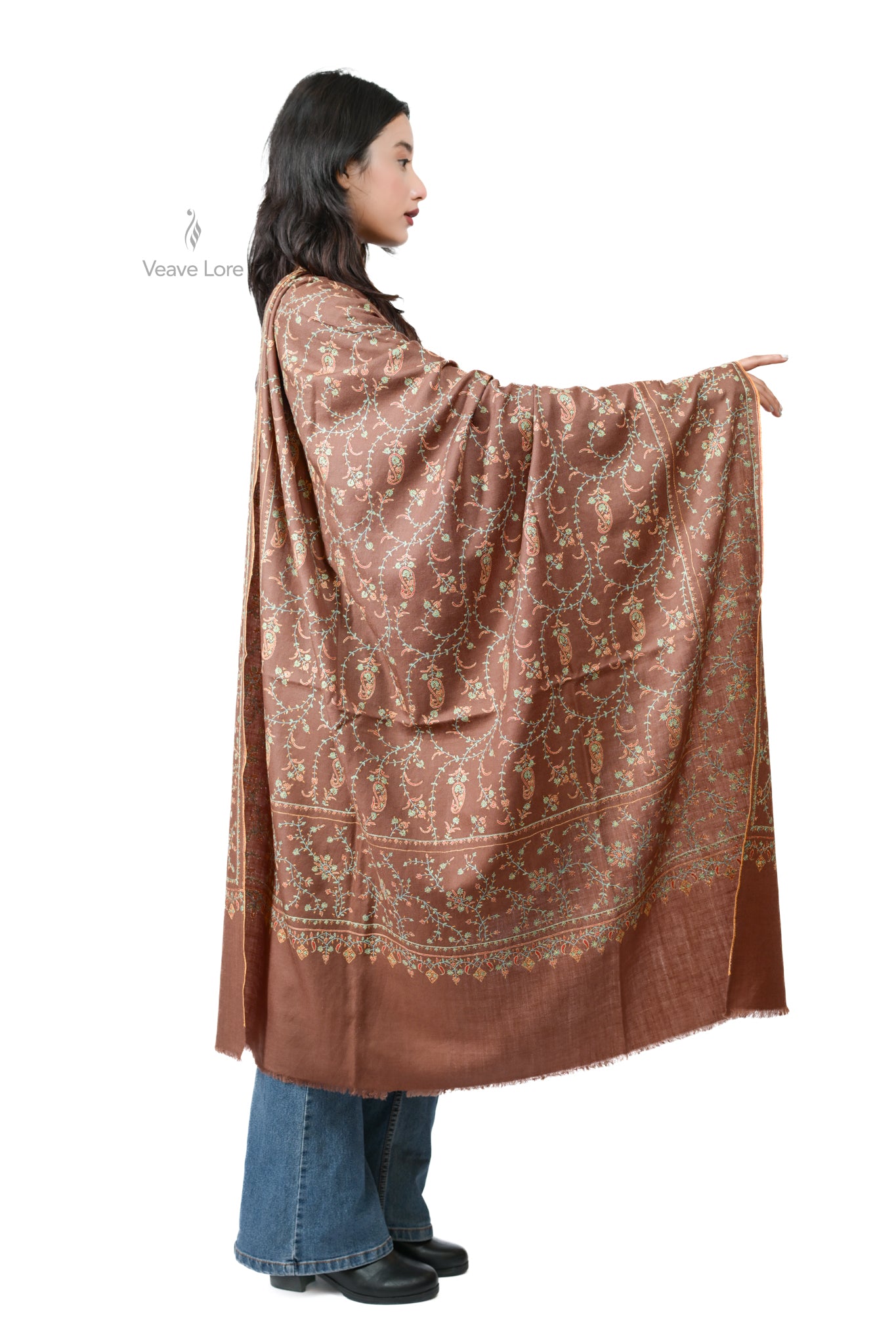 Coffee & Pista Pashmina Shawl