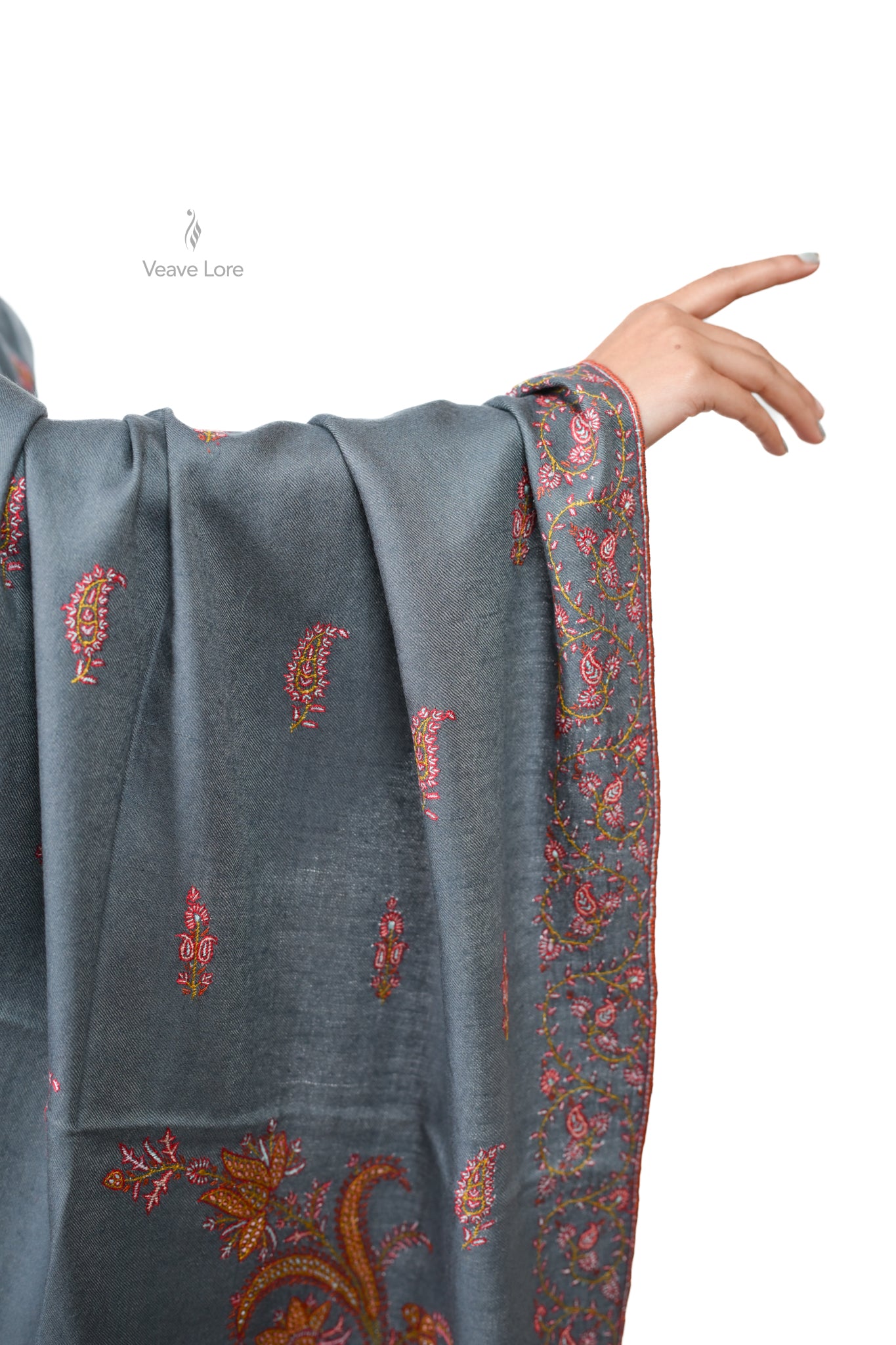 Sitara Pewter Pashmina Shawl