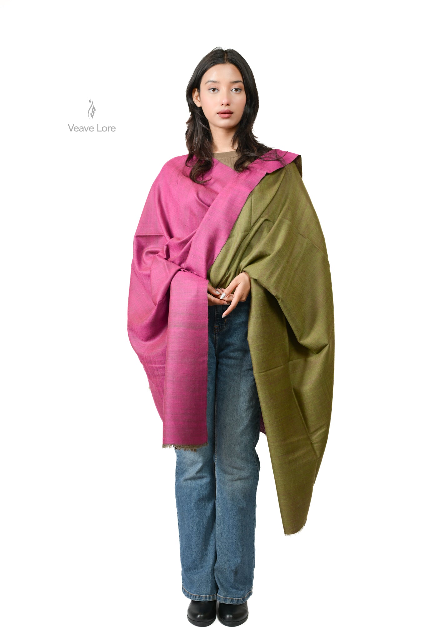 Do Rukha Gul-o-Sabz Kashmiri Pashmina Shawl