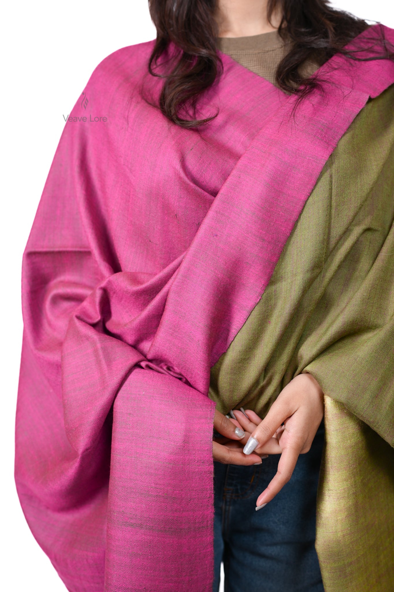 Do Rukha Gul-o-Sabz Kashmiri Pashmina Shawl
