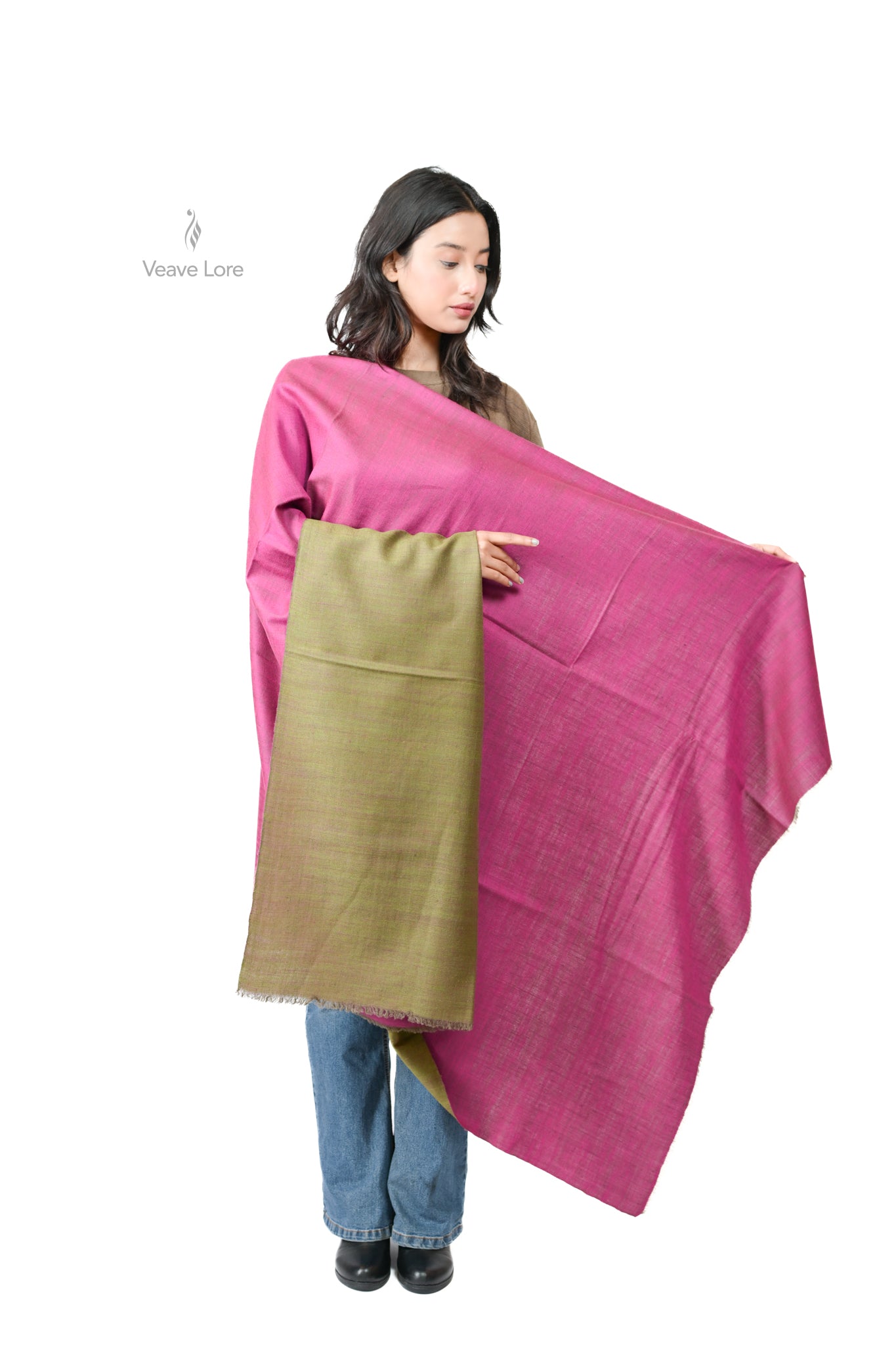 Do Rukha Gul-o-Sabz Kashmiri Pashmina Shawl