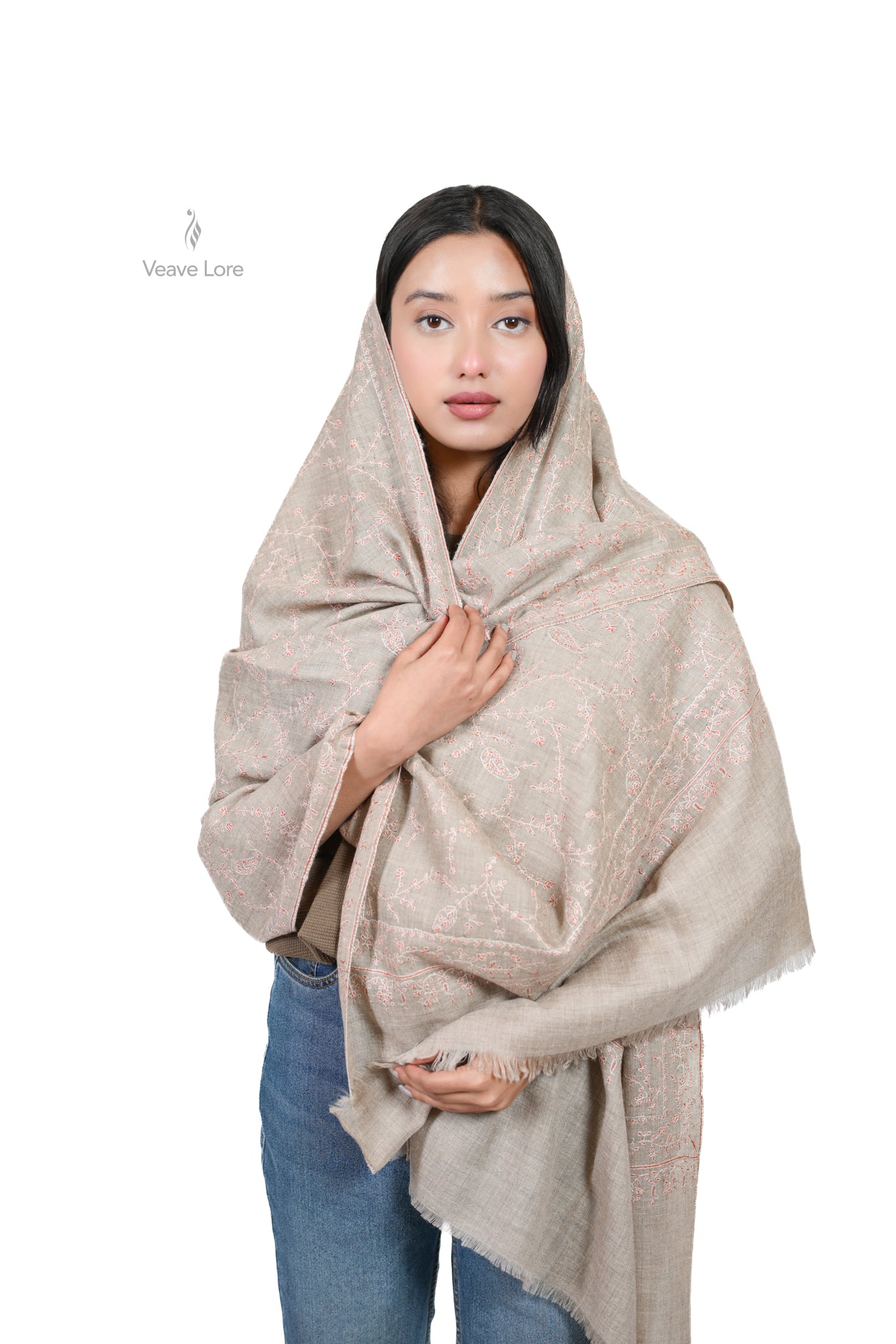 The Coral Trellis Pashmina Stole