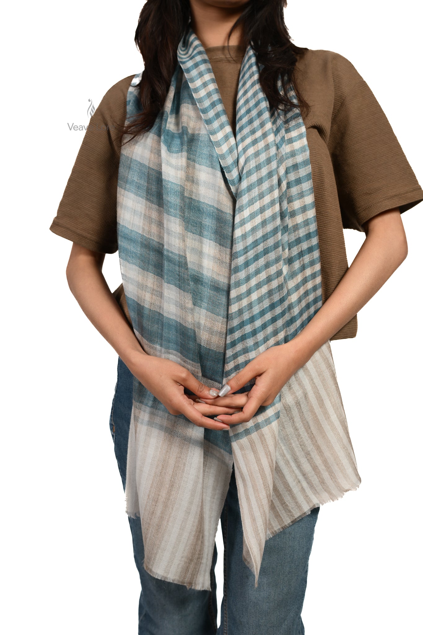 Tide Block Fine Wool Scarf