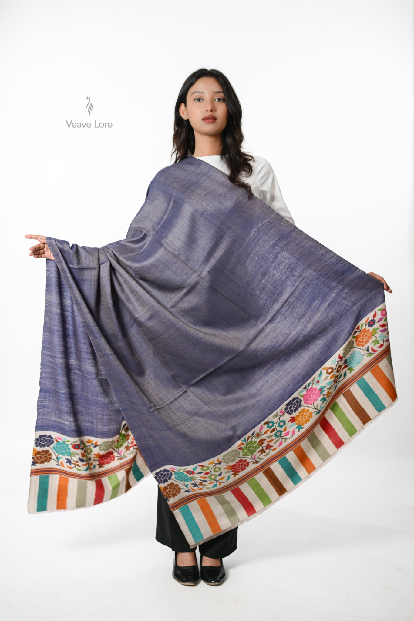 Mehtab-o-Chaman — Moonlight & Garden Pashmina Shawl