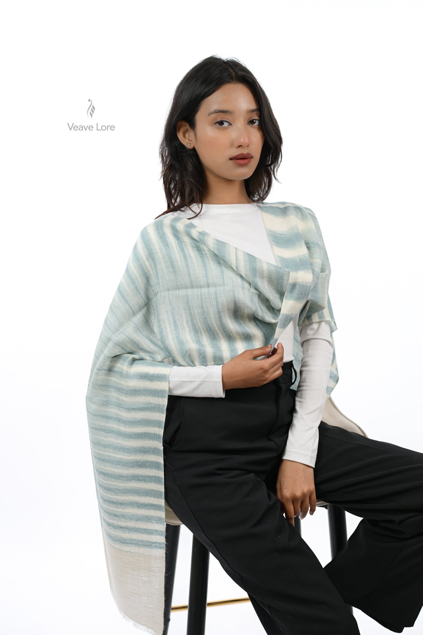 Azure Horizon (Ufaq-e-Feroza) Pashmina Muffler