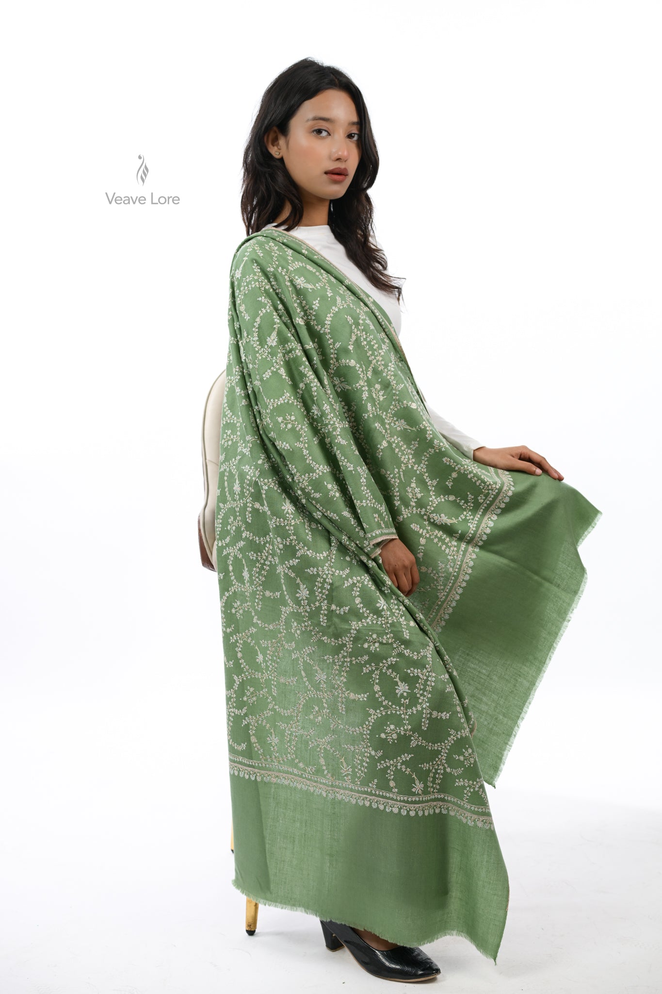 Sabza & Gold Pashmina Stole
