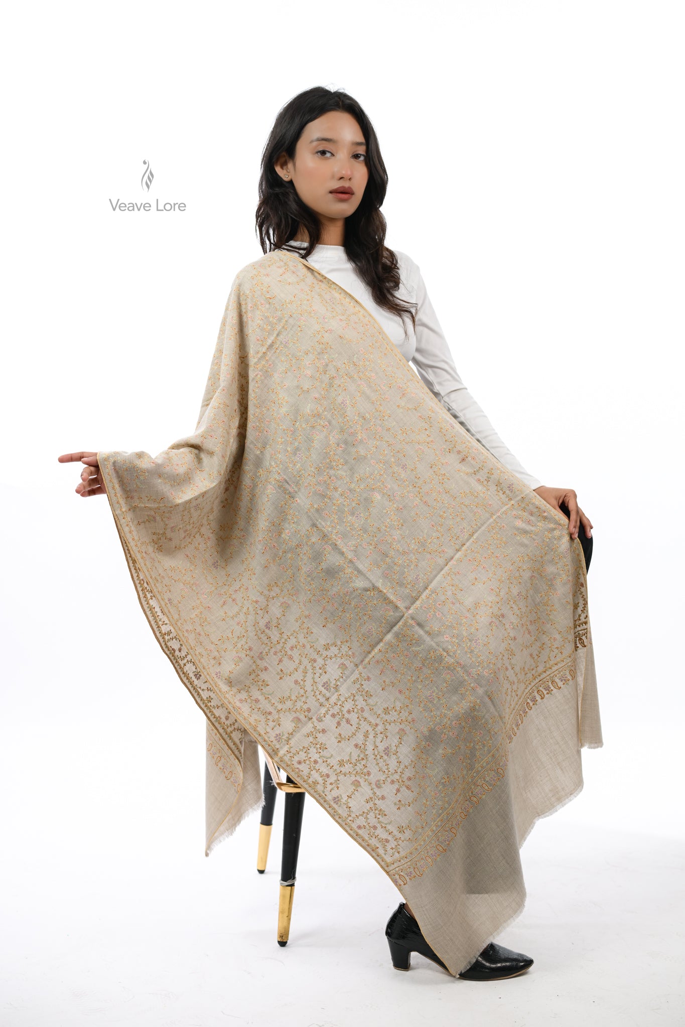 Khaam & Gulzar Pashmina Stole