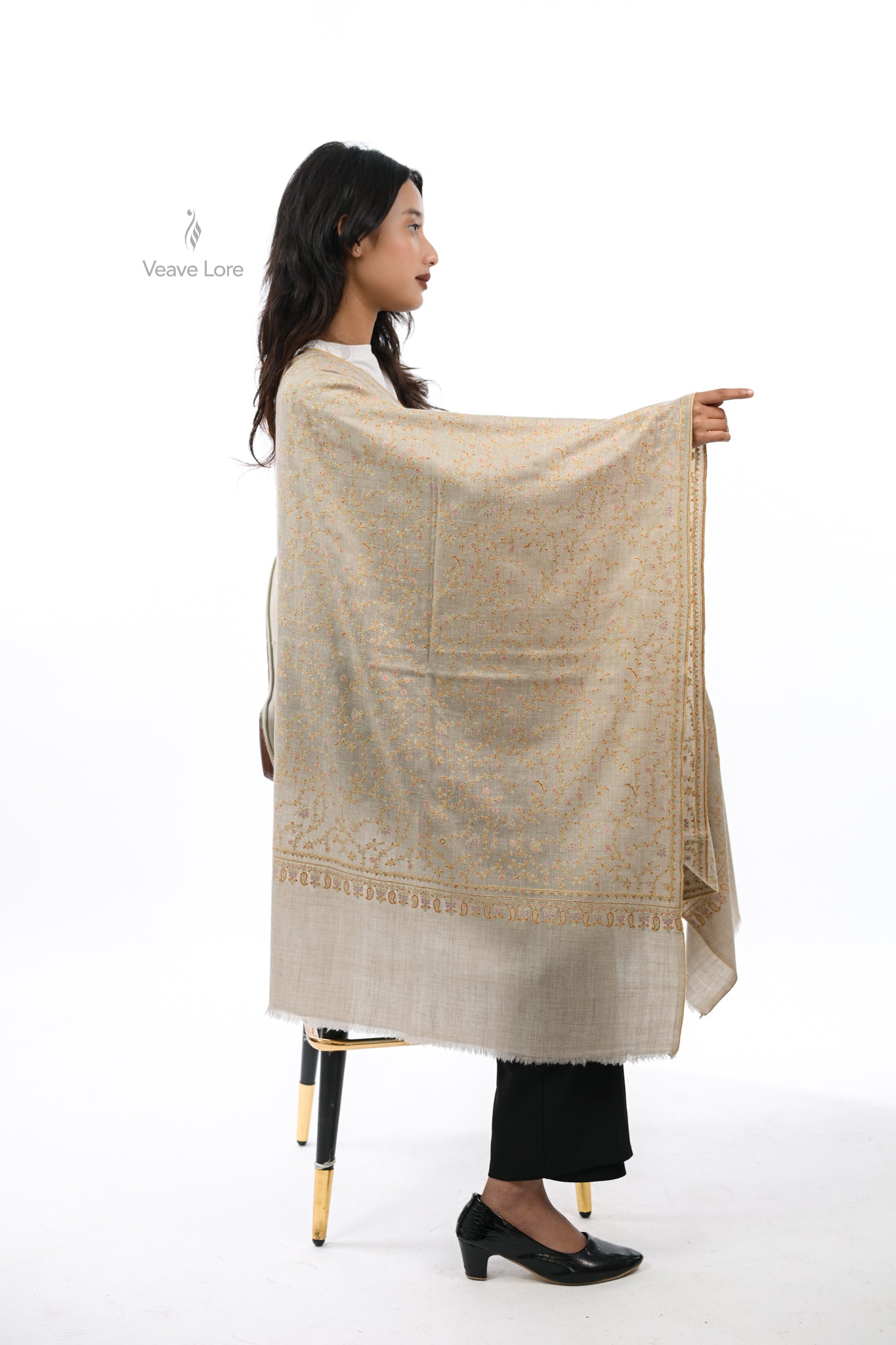 Khaam & Gulzar Pashmina Stole