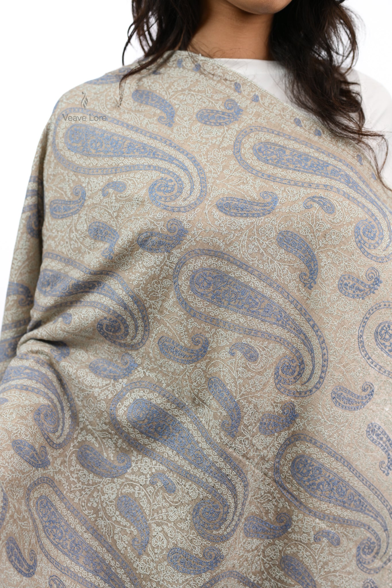 Lajward & Linen Pashmina Stole