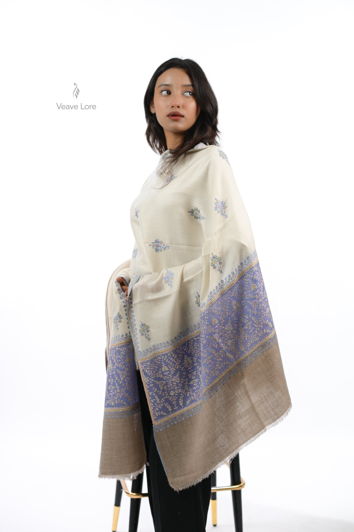 Lilac & Sadaf Pashmina Stole