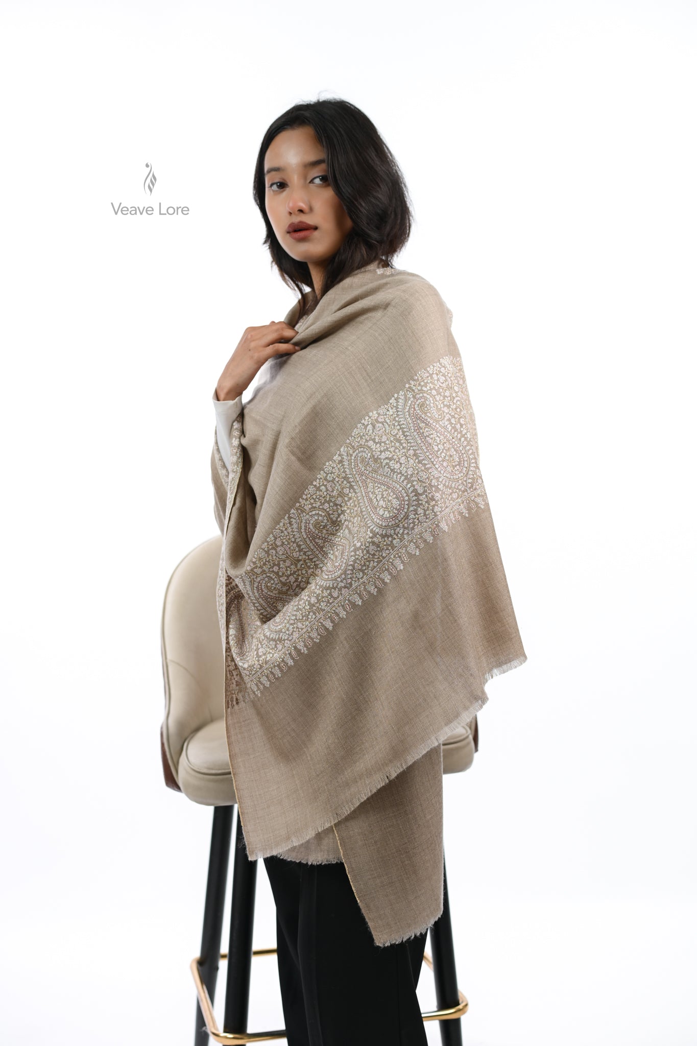 Badaam & Petal Pashmina Stole