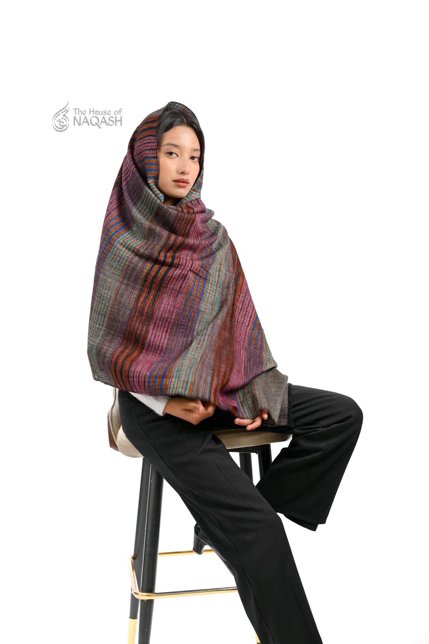 Grey Multi-Striped Wrap