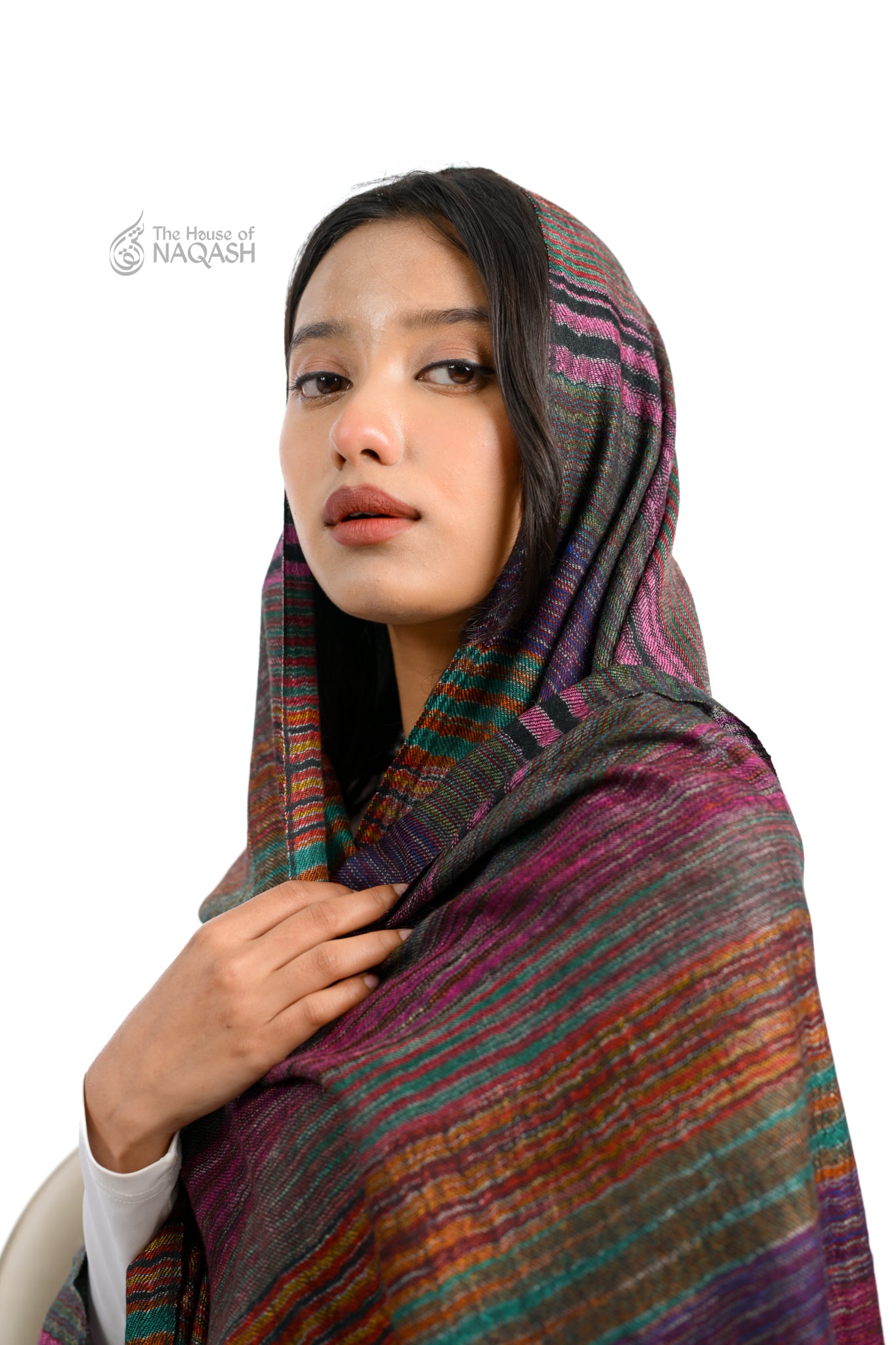 Posh Black Elegant Striped Wrap