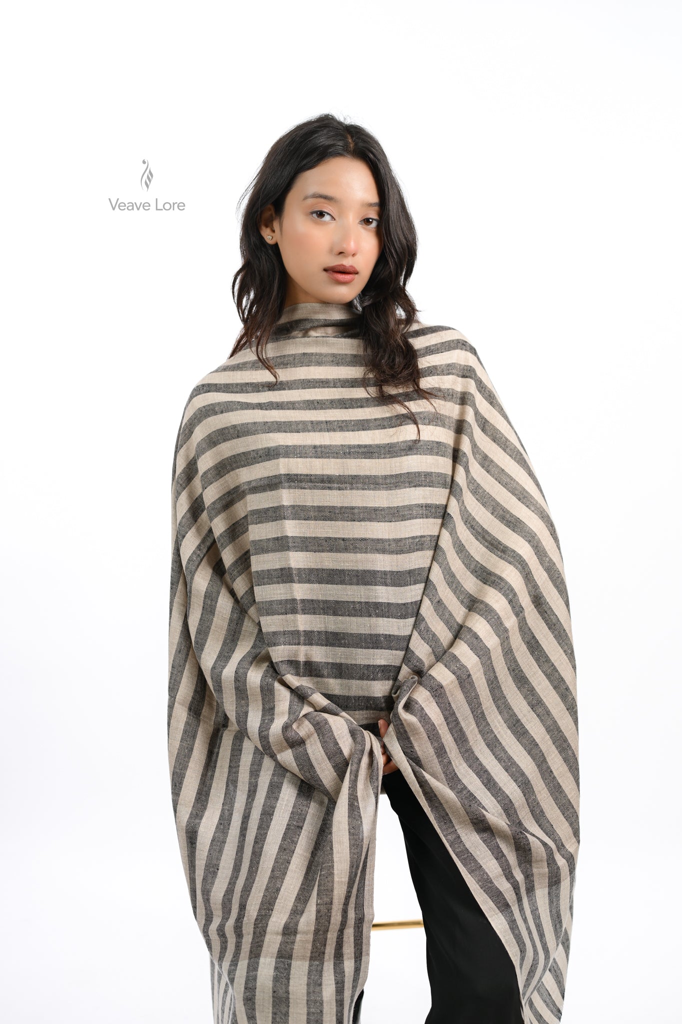 Siyah Ivory Pashmina Stole