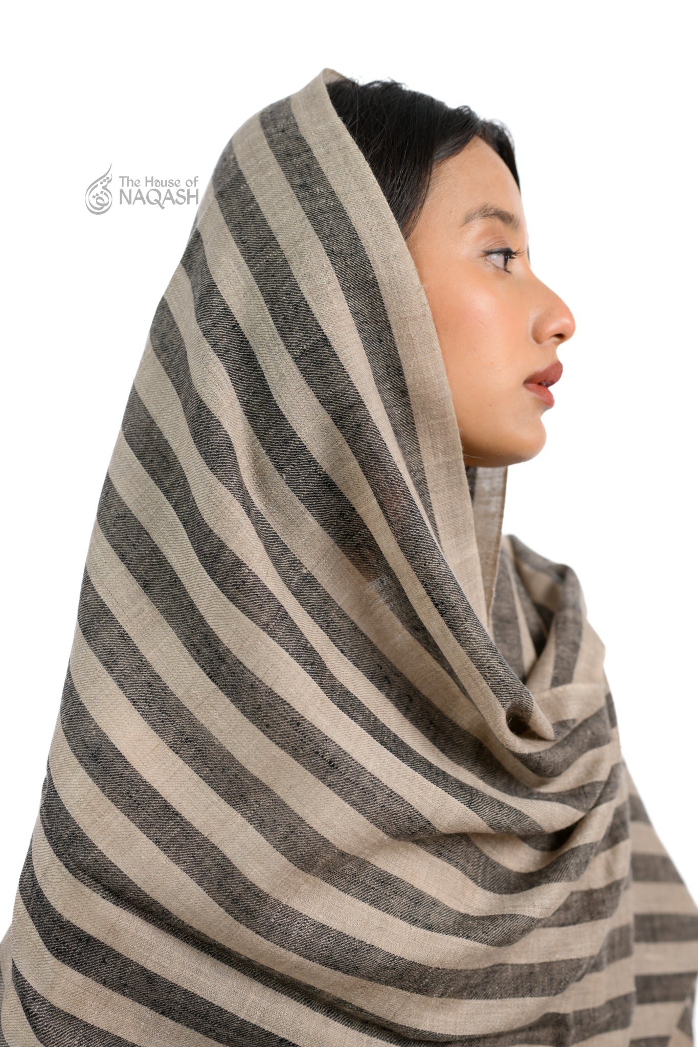 Mocha and Charcoal Striped Wrap