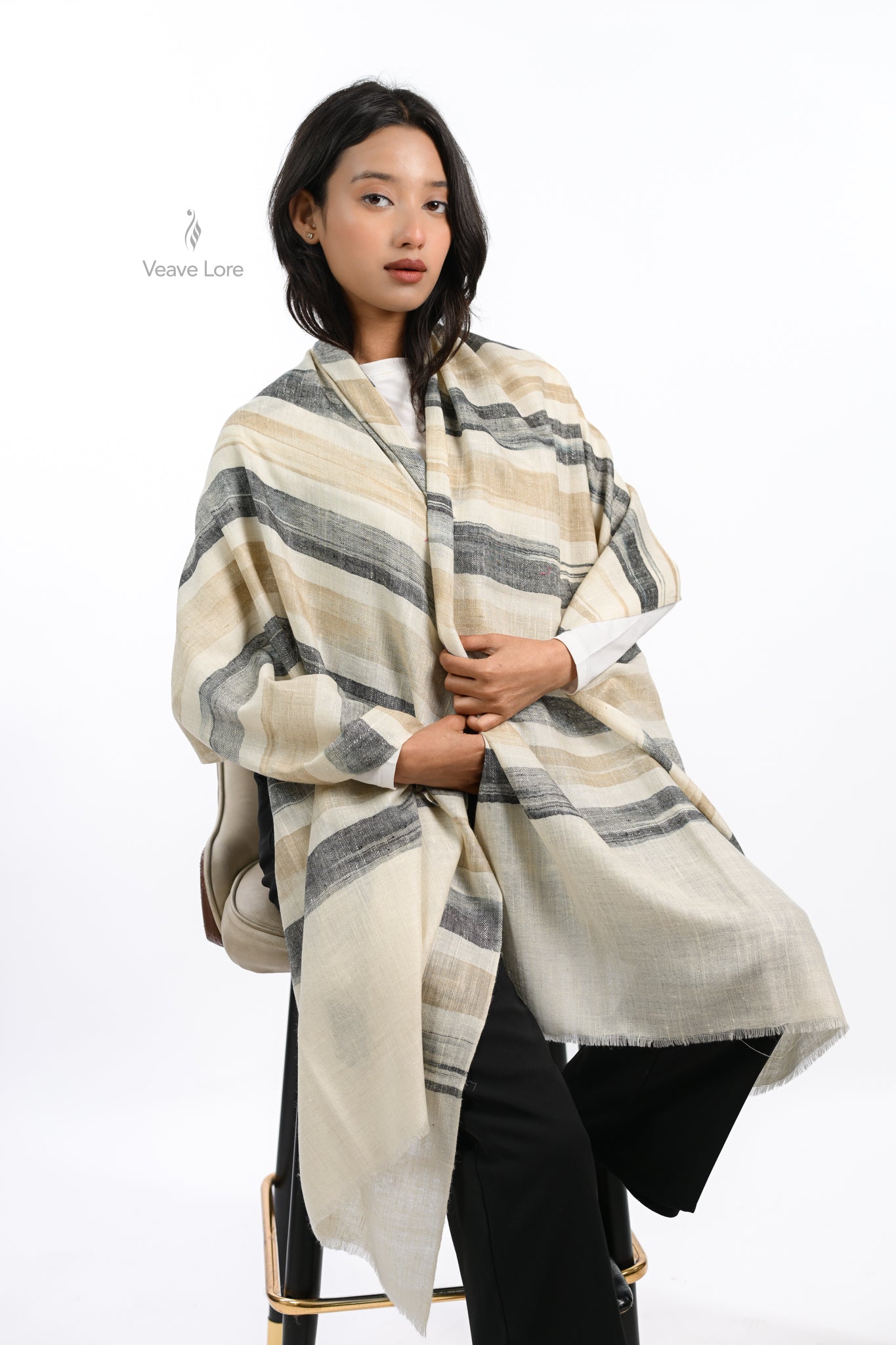 Qalam Drift Pashmina Stole
