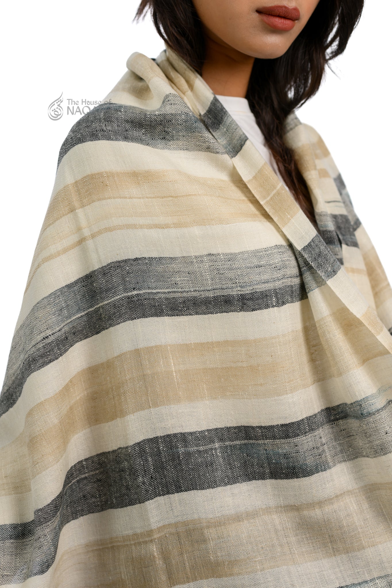 Ashen Cream and Grey Wrap