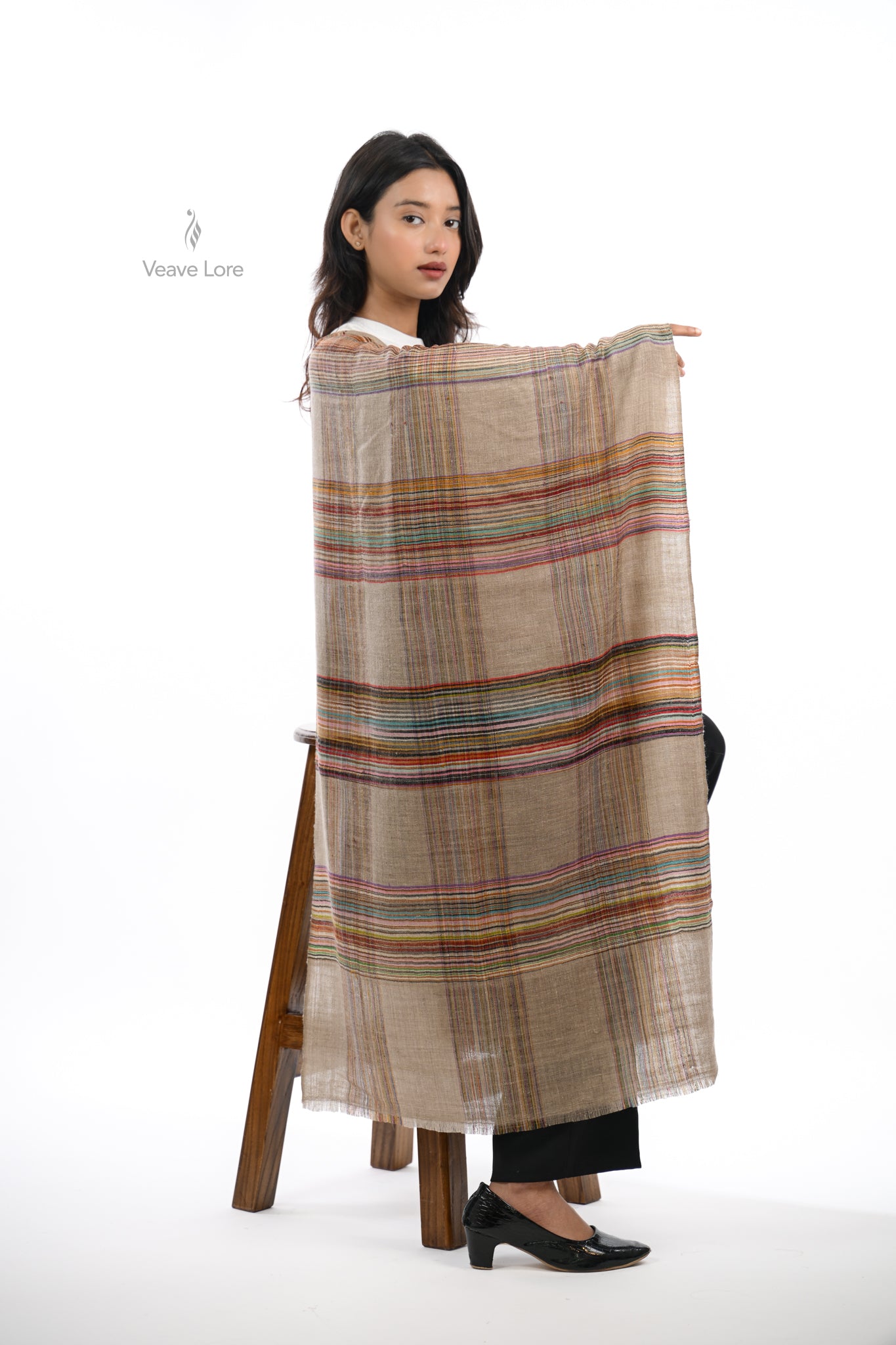 Lehar & Oat Pashmina Stole