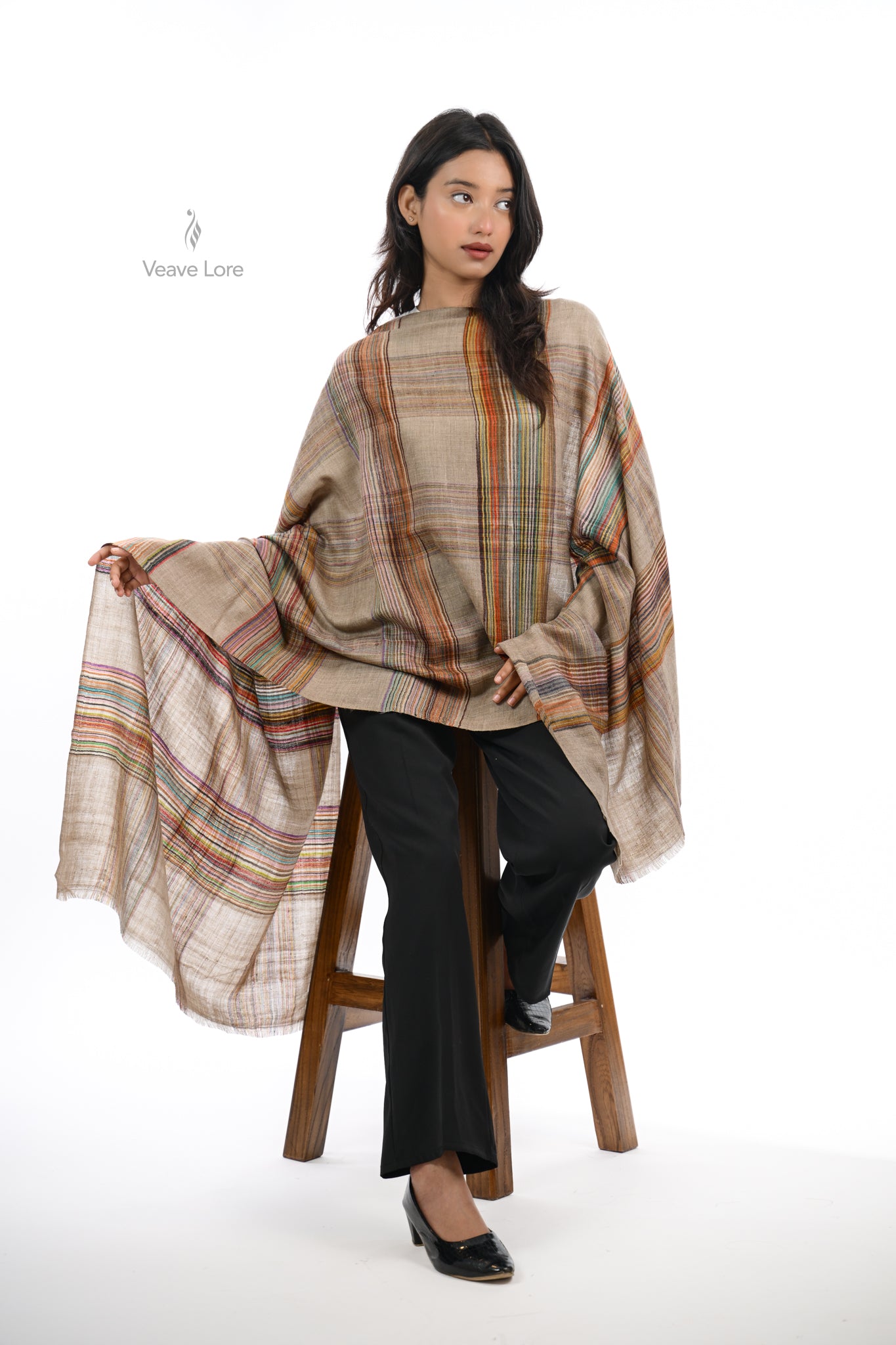 Lehar & Oat Pashmina Stole
