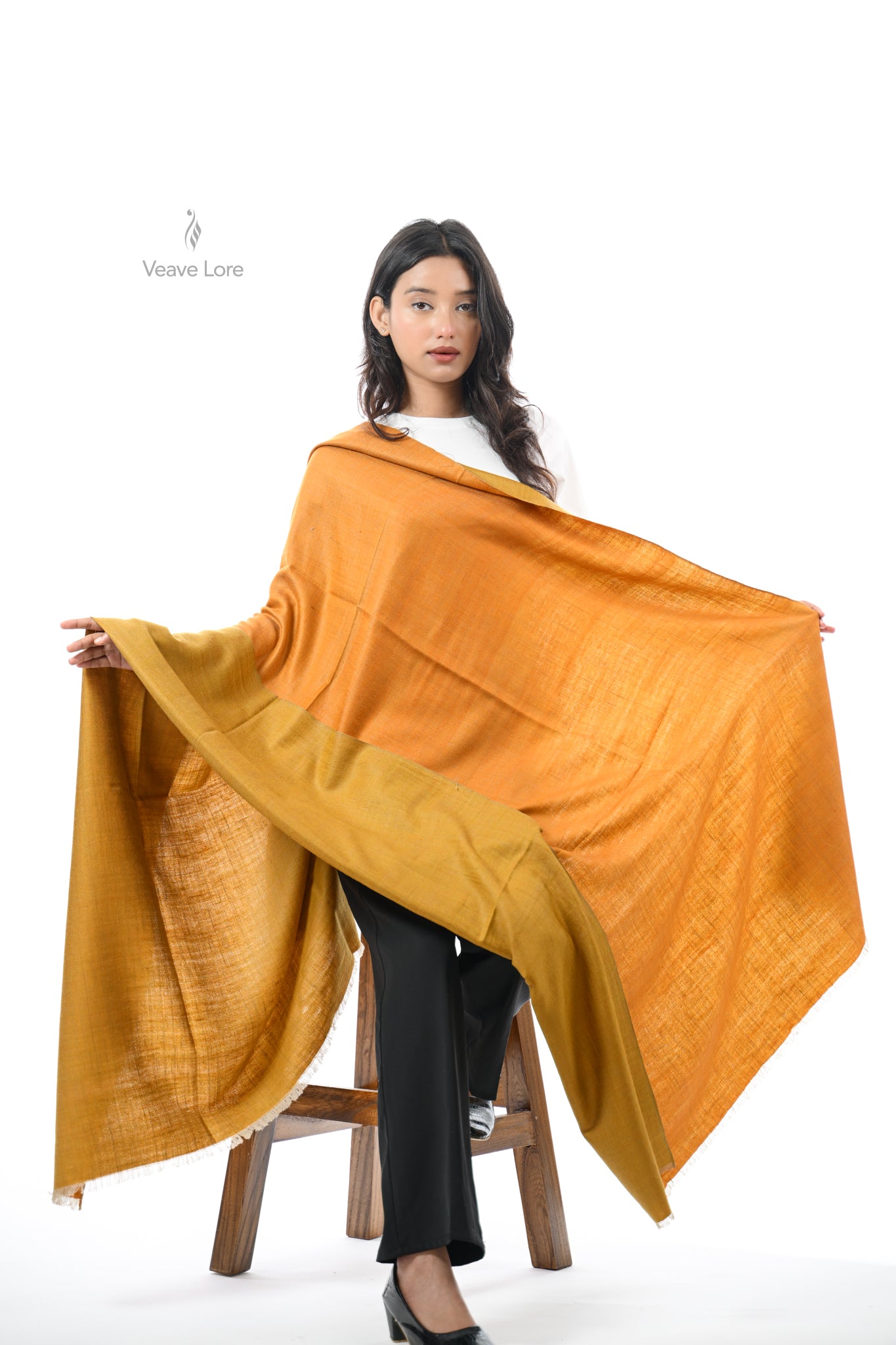 Saffron Aatish Pashmina Shawl