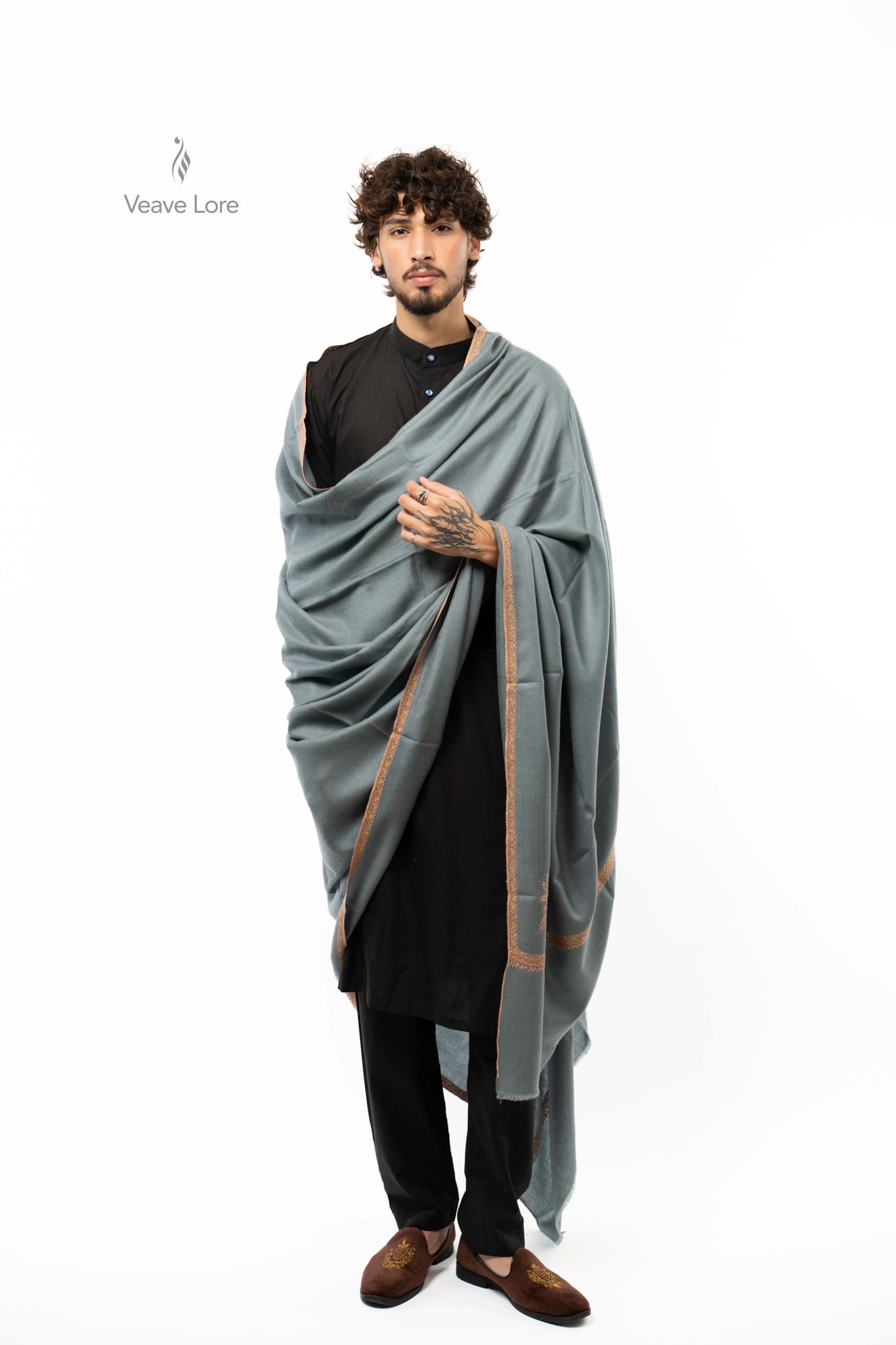 Slate Ember Pashmina Shawl