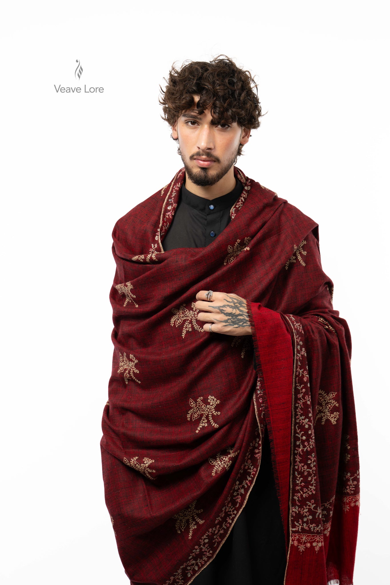 Garnet Fern Pashmina Shawl