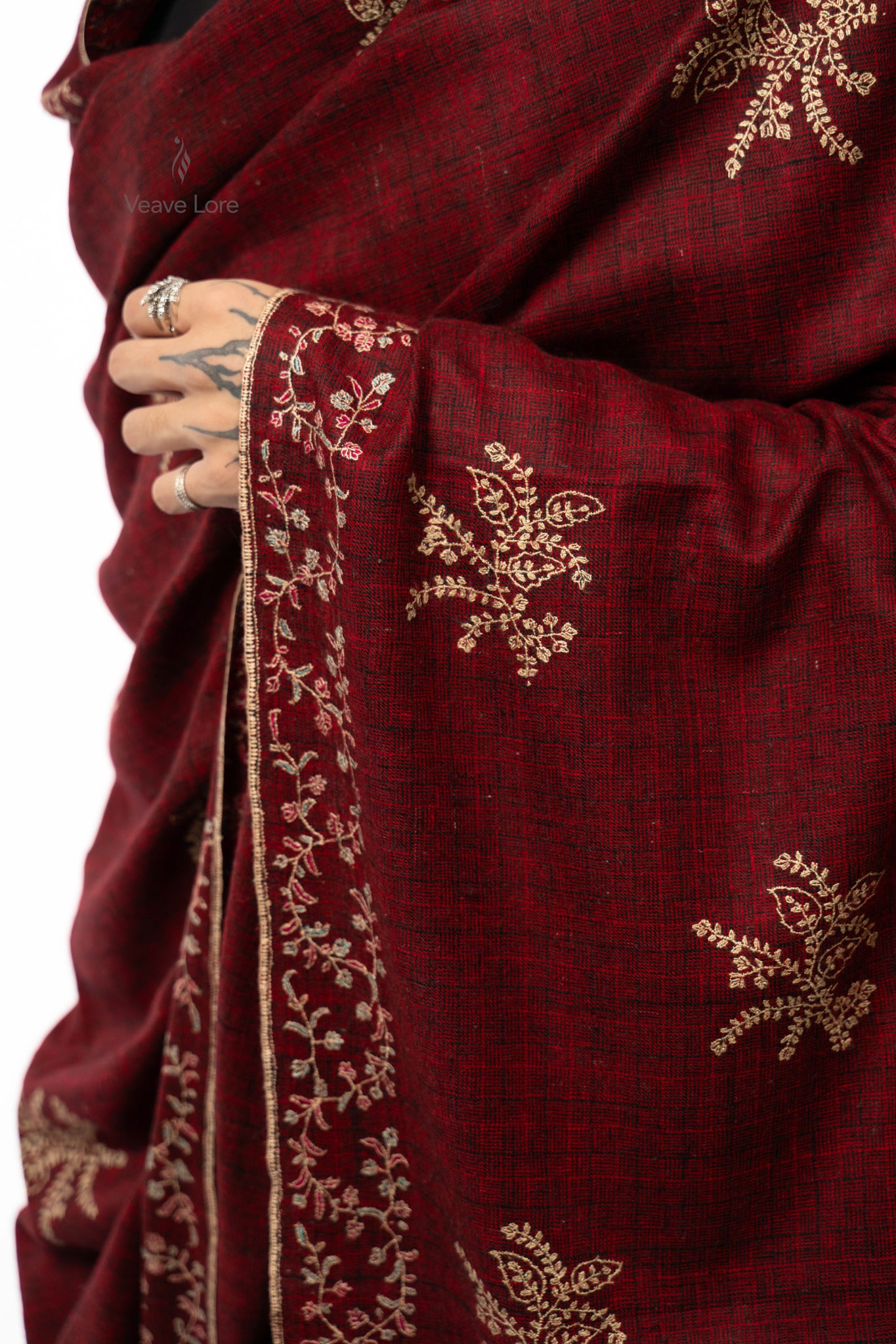 Garnet Fern Pashmina Shawl
