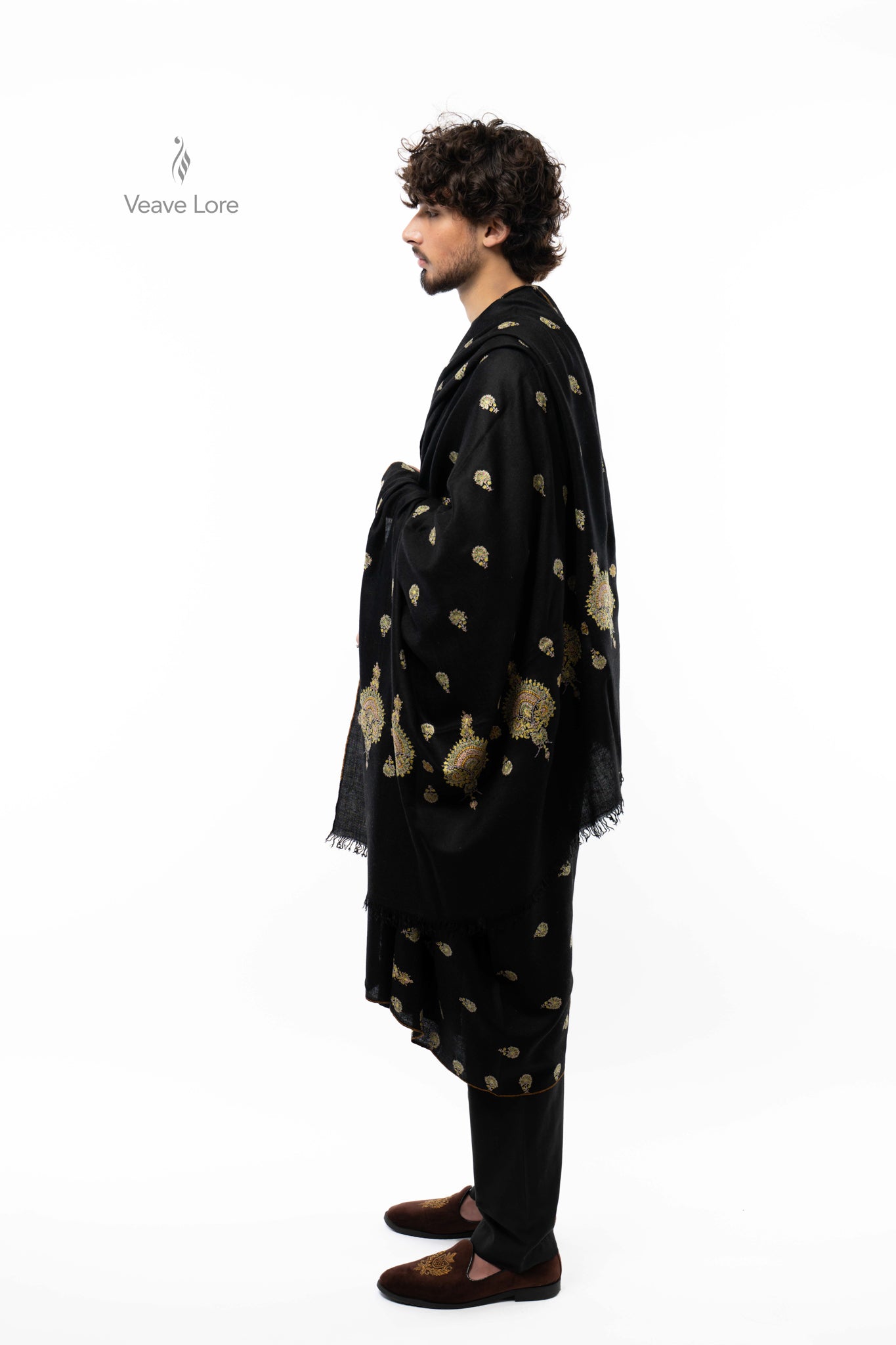 Ebony Motif Pashmina Shawl