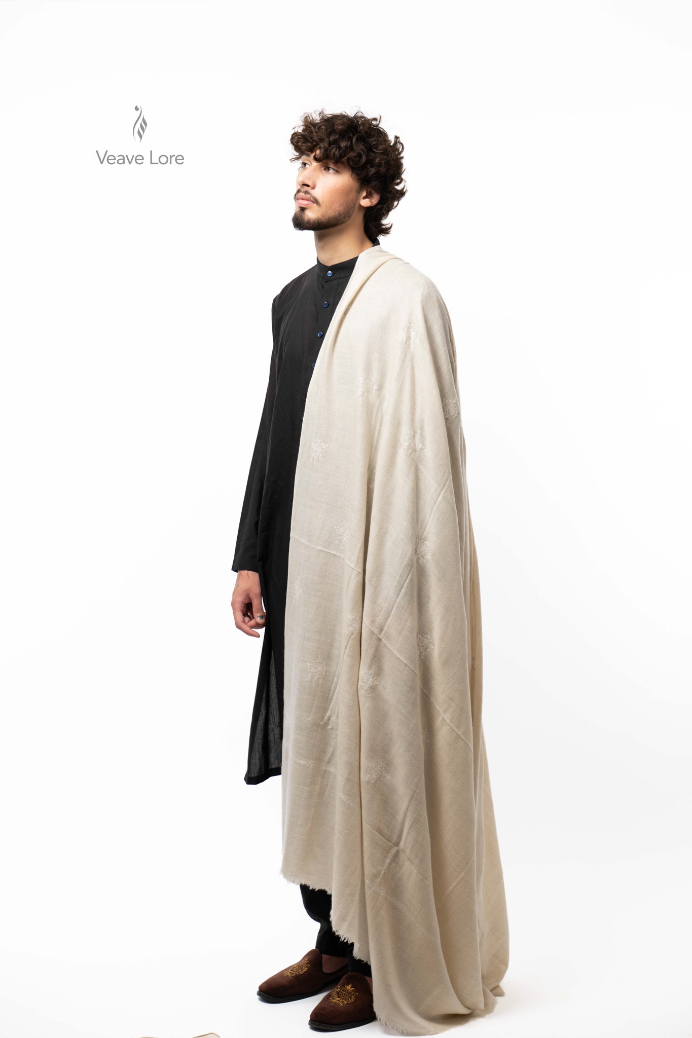 Alabaster Bloom Pashmina Shawl